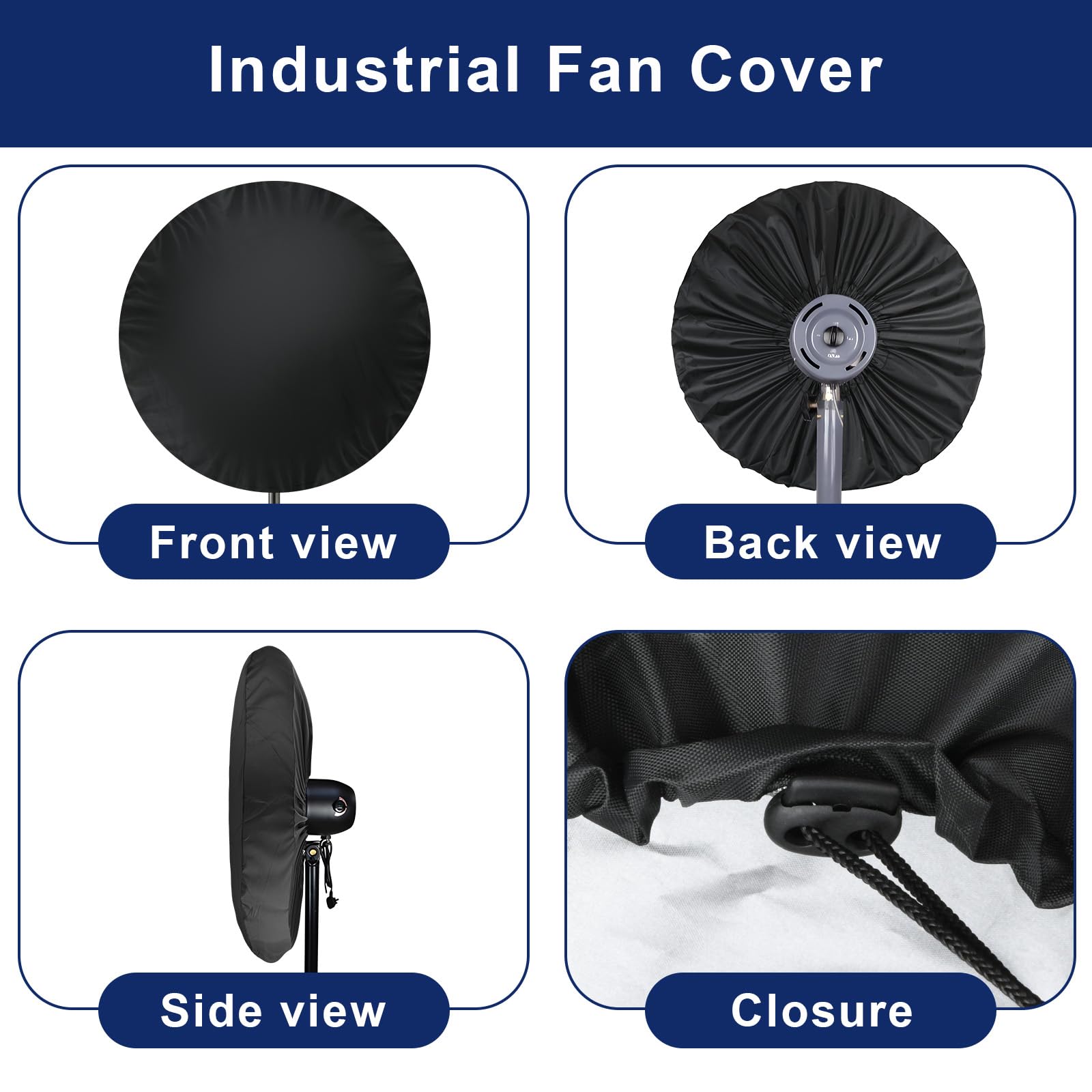 Industrial Fan Cover, Wall Mount Fan Cover, Heavy Duty Waterproof & Dustproof Outdoor Fan Cover For 30'' Industrial Fan And Pede