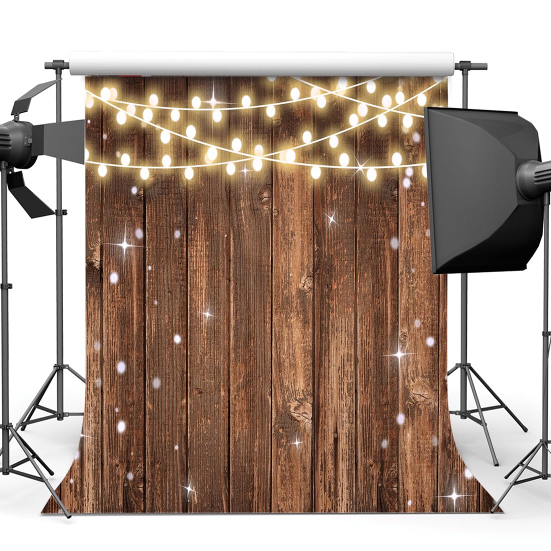 Sjoloon Rustic Vintage Backdrop Brown Wood Photo Backdrop For Birthday Party Decoration Photoshoot Studio Props 12642 (7X5Ft)