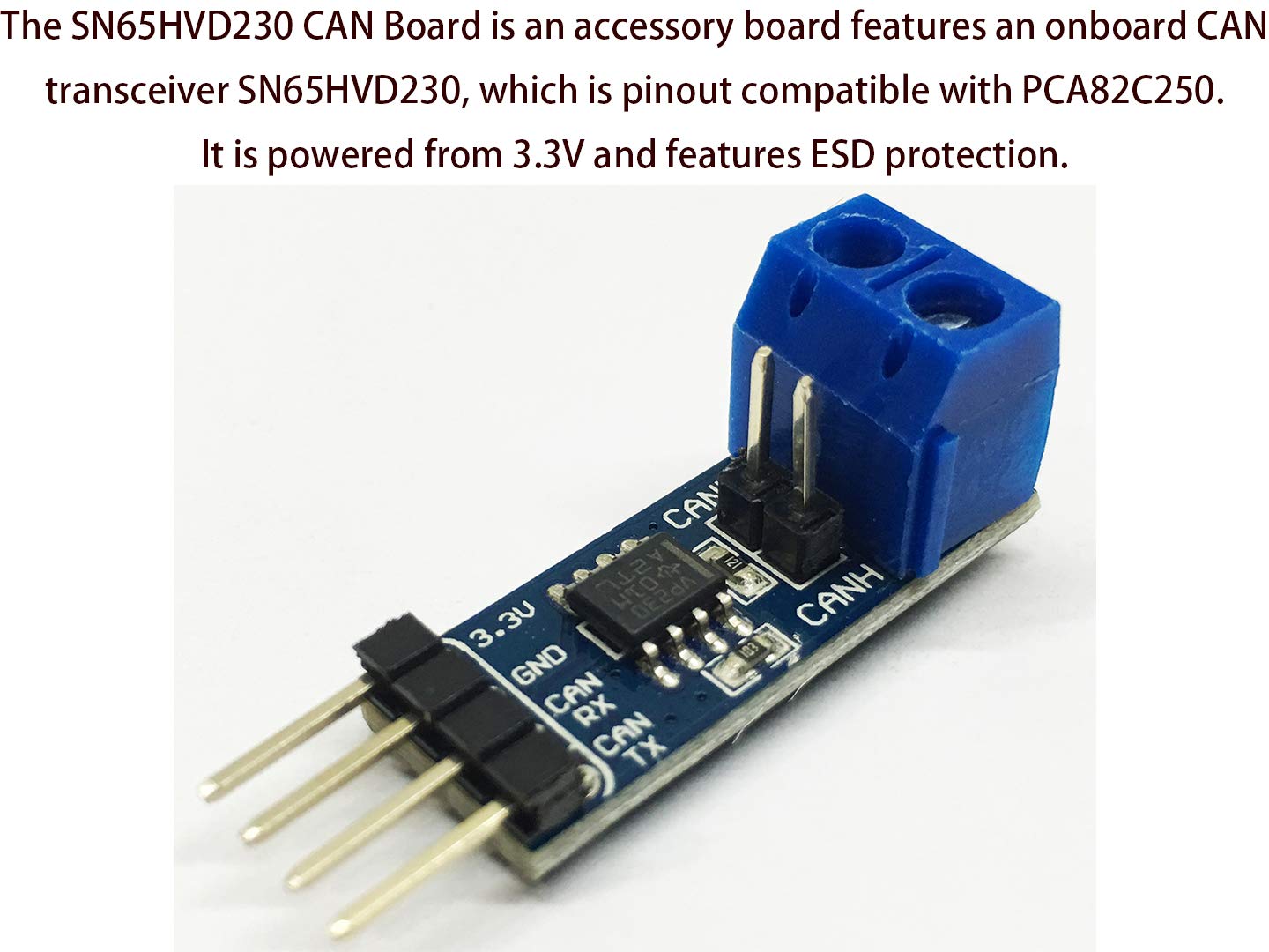 Waveshare Sn65Hvd230 Can Board Connecting Mcus To Can Network Features Esd Protection Communication Evaluation Development Board
