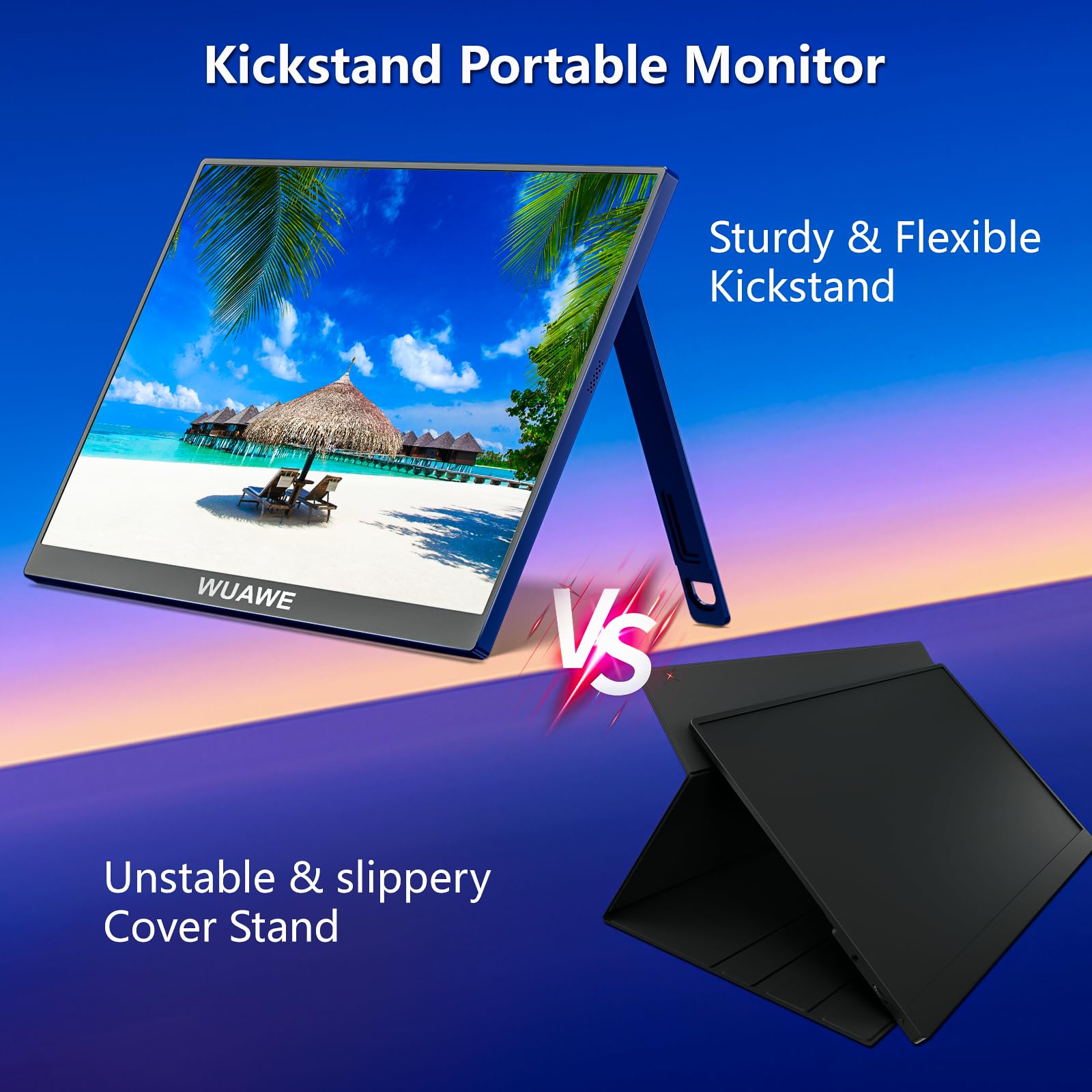 Wuawe Portable Monitor For Laptop 16'' 1920X1200P 16:10 Ips Travel Monitor For Laptop,Usb C Hdmi Portable Laptop Monitor,Hdr Fre