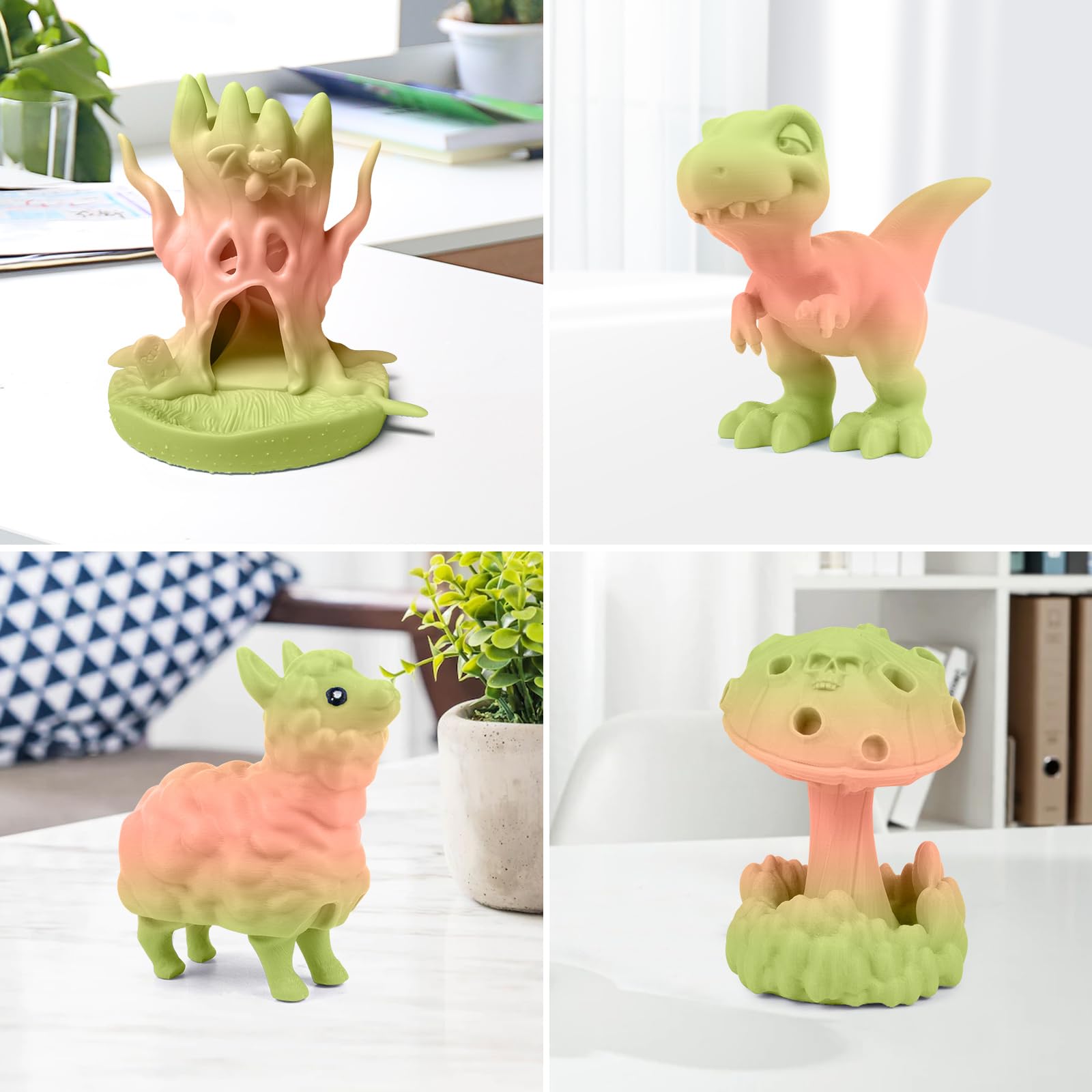 Isanmate Pla 3D Printer Filament, Pla Plus Filament 1.75Mm, Fast Change Multicolor Rainbow Pla Filament, Pink, Candy Green 3D Pr