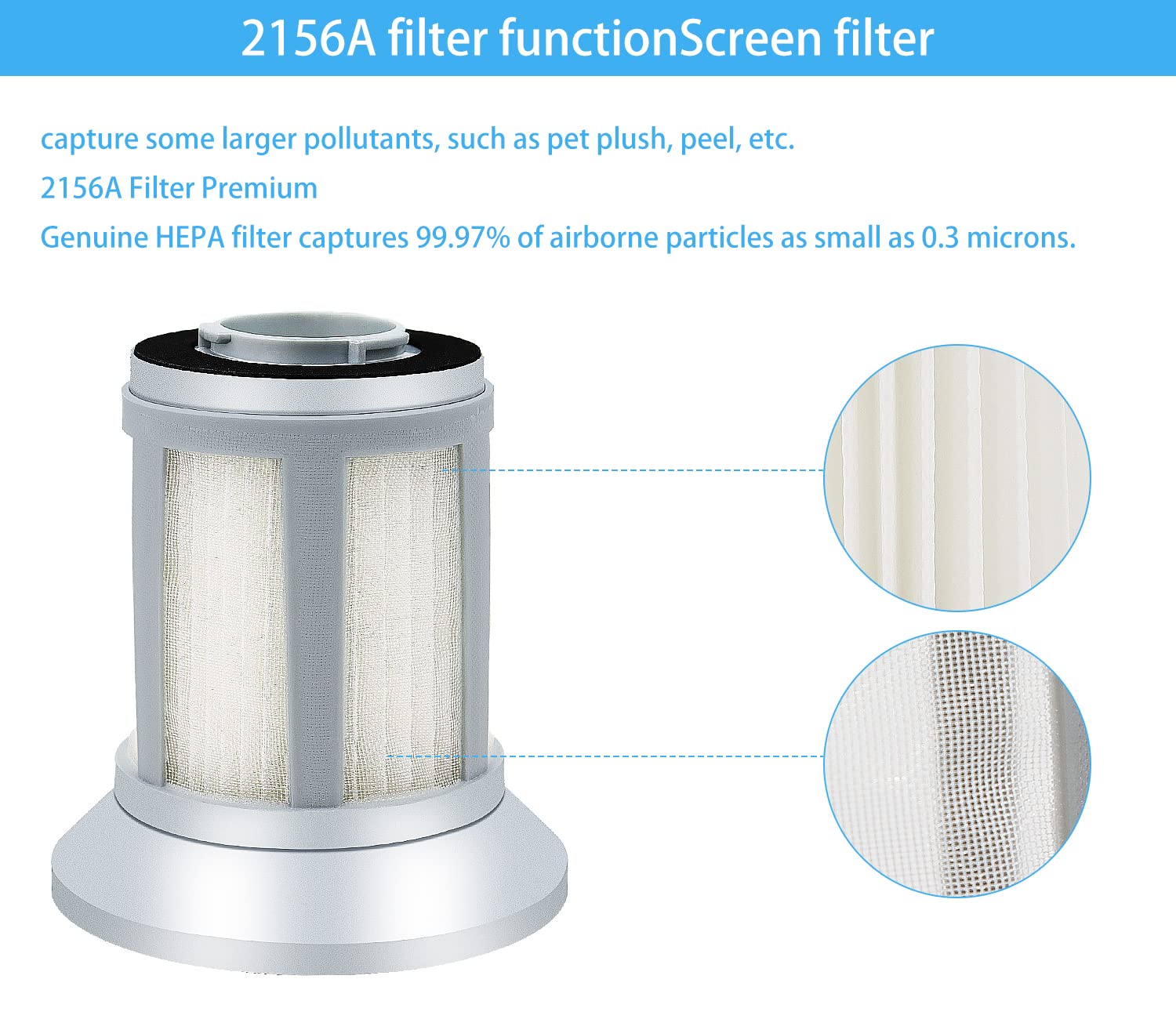 Katerelis 2 Pack 2156A Replacement Filter Compatible With Bissell Zing Lightweight,2156, 2156A, 2156E, 1665, 16652, 1665W Bagles