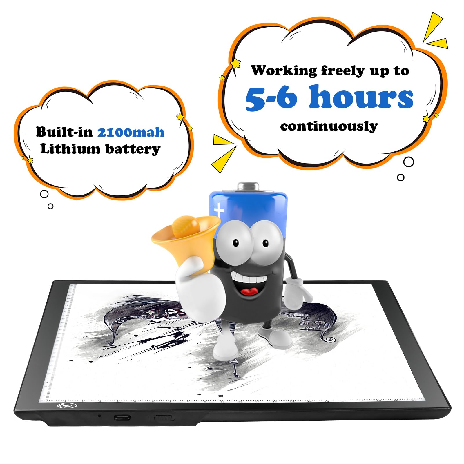 Kivotac A4 Rechargeable Light Pad, Portable Led Light Up Box Ultra Thin Dimmable Battery Powered Bright Copy Board For Weeding V