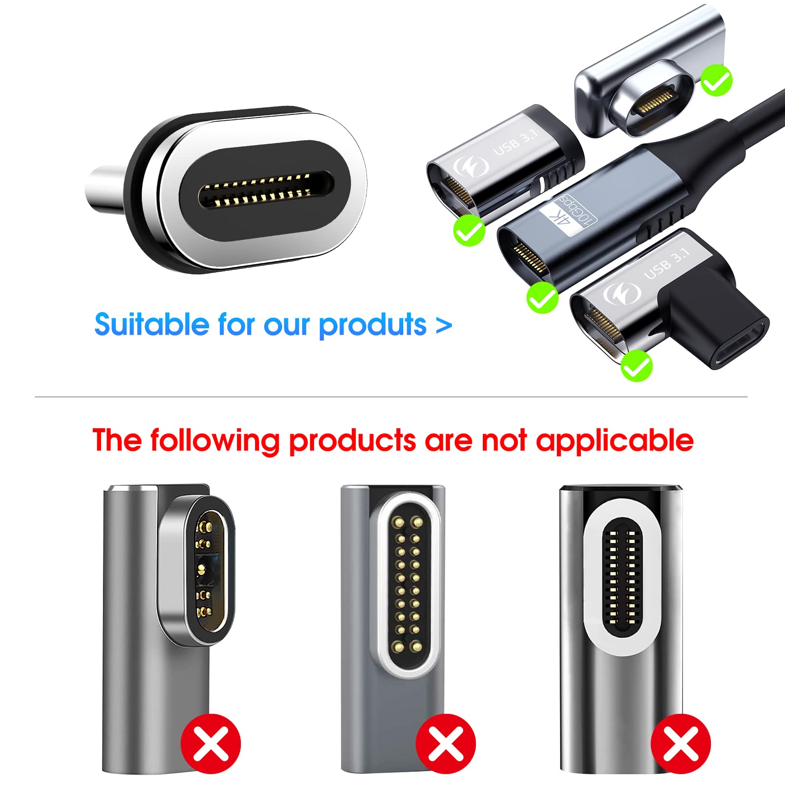 Duhesin 24Pins Magnetic Usb C Connector Tips Head (3 Pack) Compatible ...