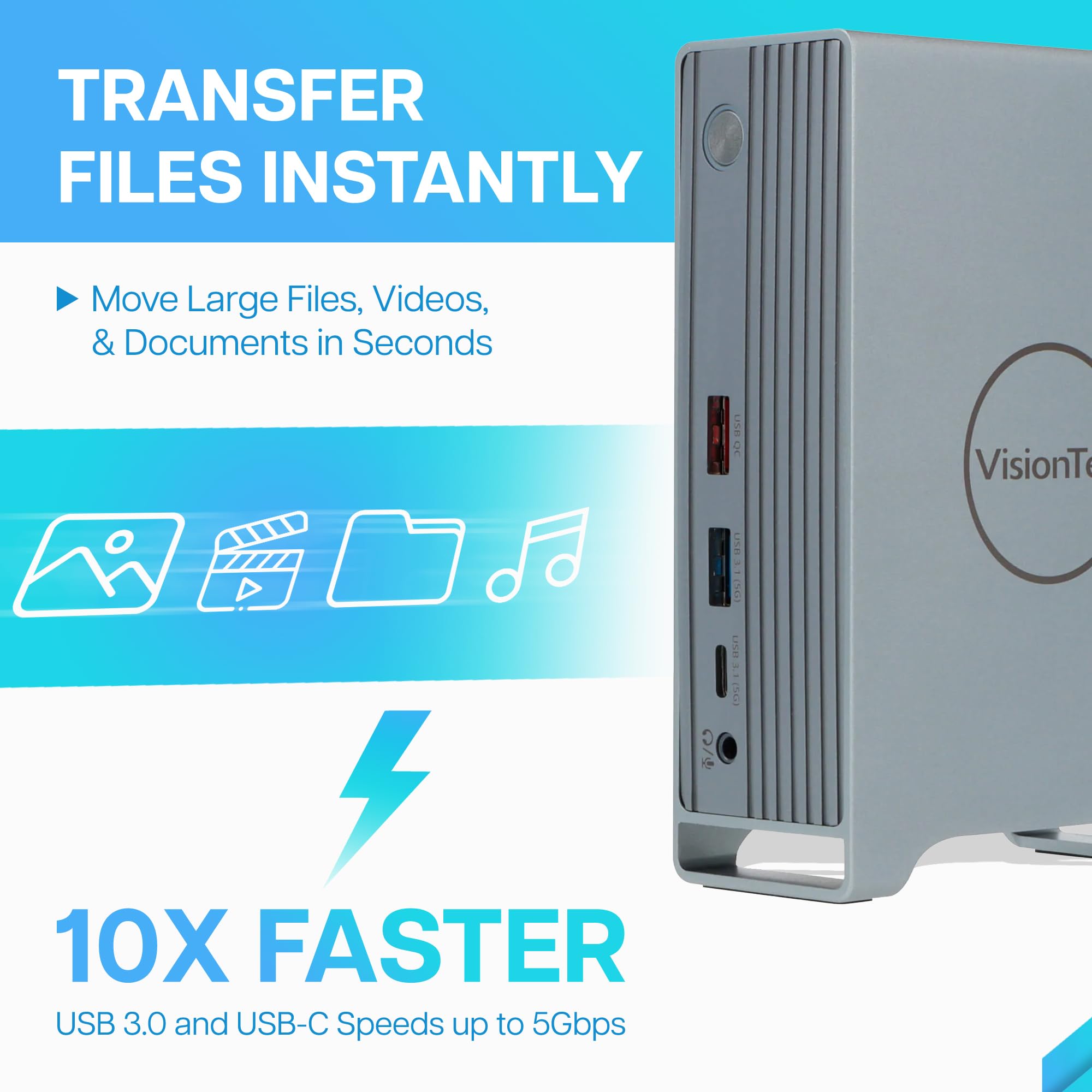 Vt7100 Usb C Docking Station3X 4K Displays 100W Power Delivery 901499