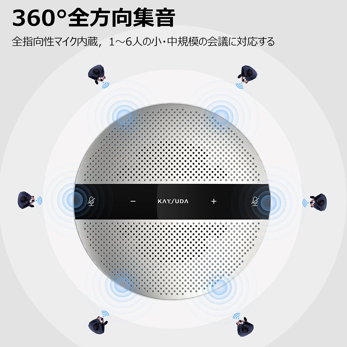 Kaysuda Usb Speaker Phone 360    Omnidirectional Microphone Portable Conference Speakerphone Echo Cancellation For Teams, Zoom,