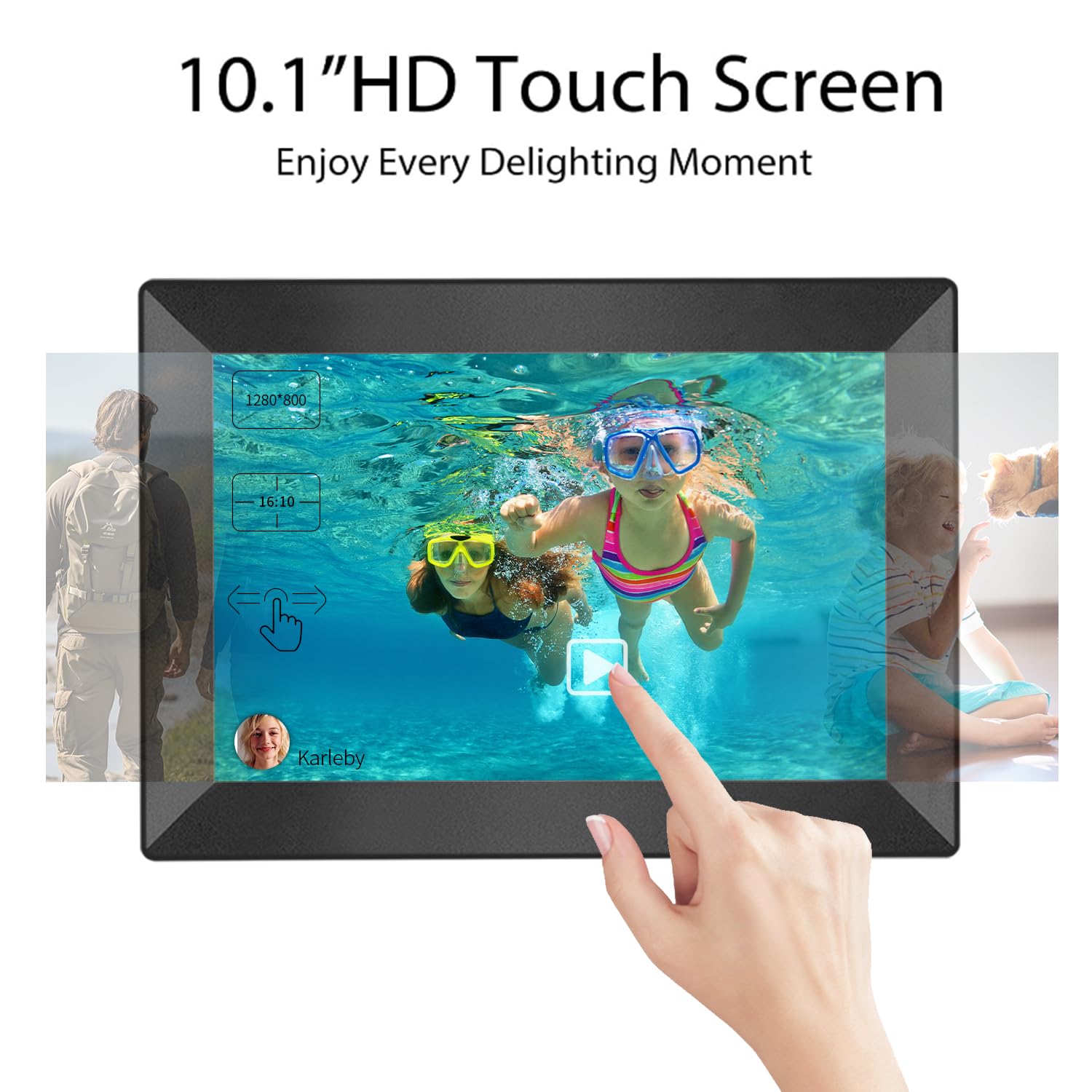Uhale 10.1Inch Digital Picture Frame Wifi Smart Touch Screen Digital Photo Frame 1280 * 800 Ips Hd Display Screen Electronic Pho