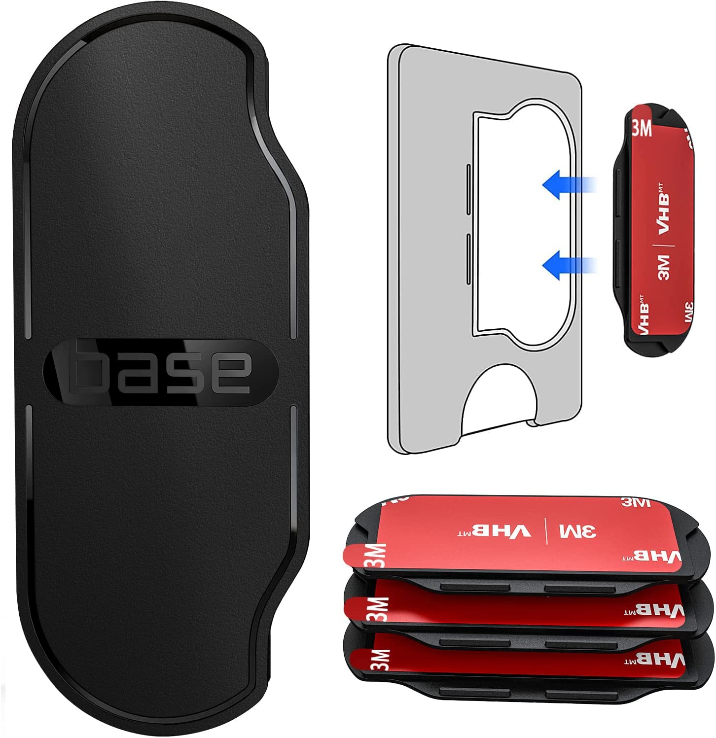 3PCS Adhesive Base for Pops Wallet+, Detachable Sticky Plastic Part Strips Replacement for Socket Wallet Plus & Wallet Case Back
