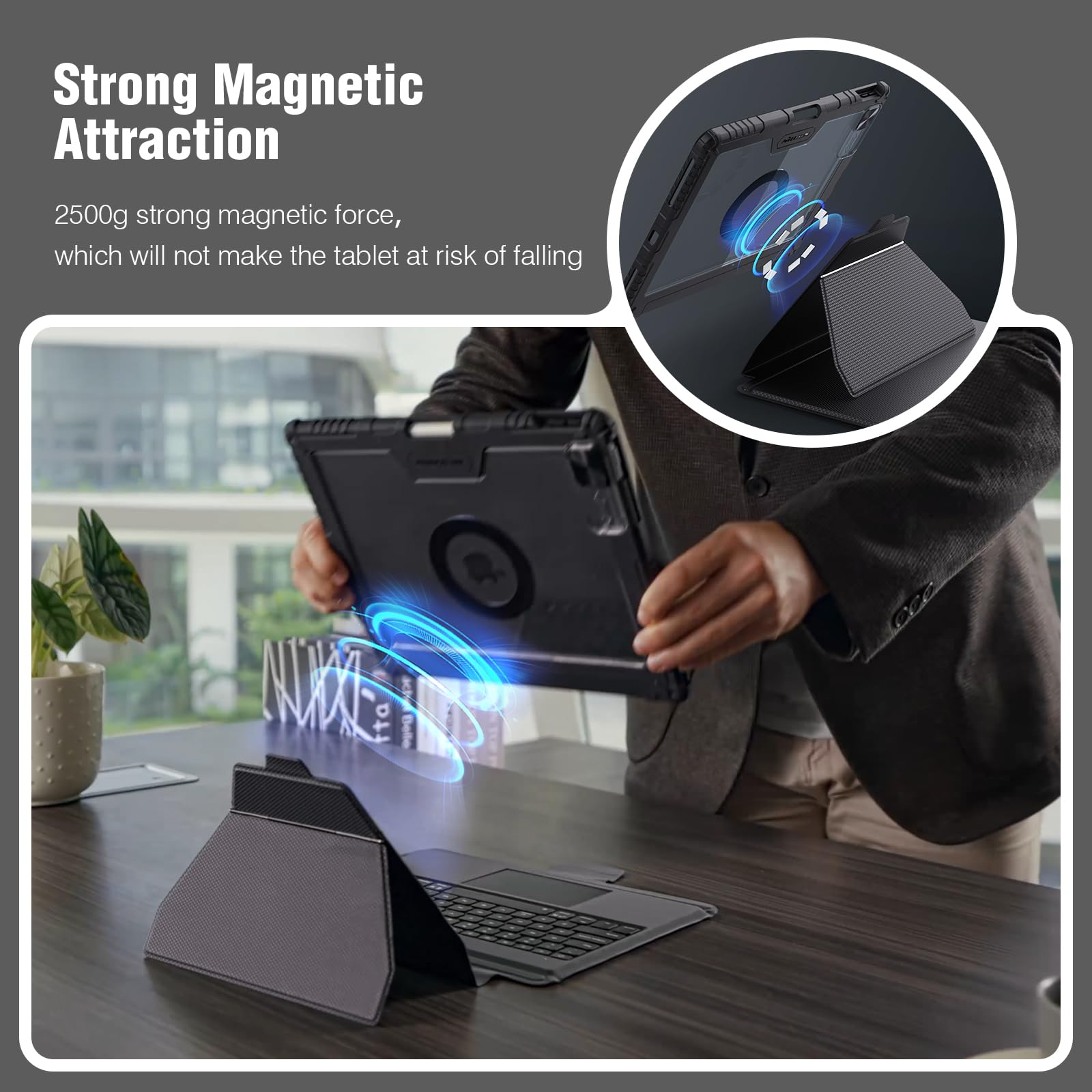 Nillkin Ipad Air 11 Inch Case With Keyboard 4Th/5Th Gen & For Ipad Air 11 Inch (M2) 2024, Detachable Backlit Magic Style Magneti