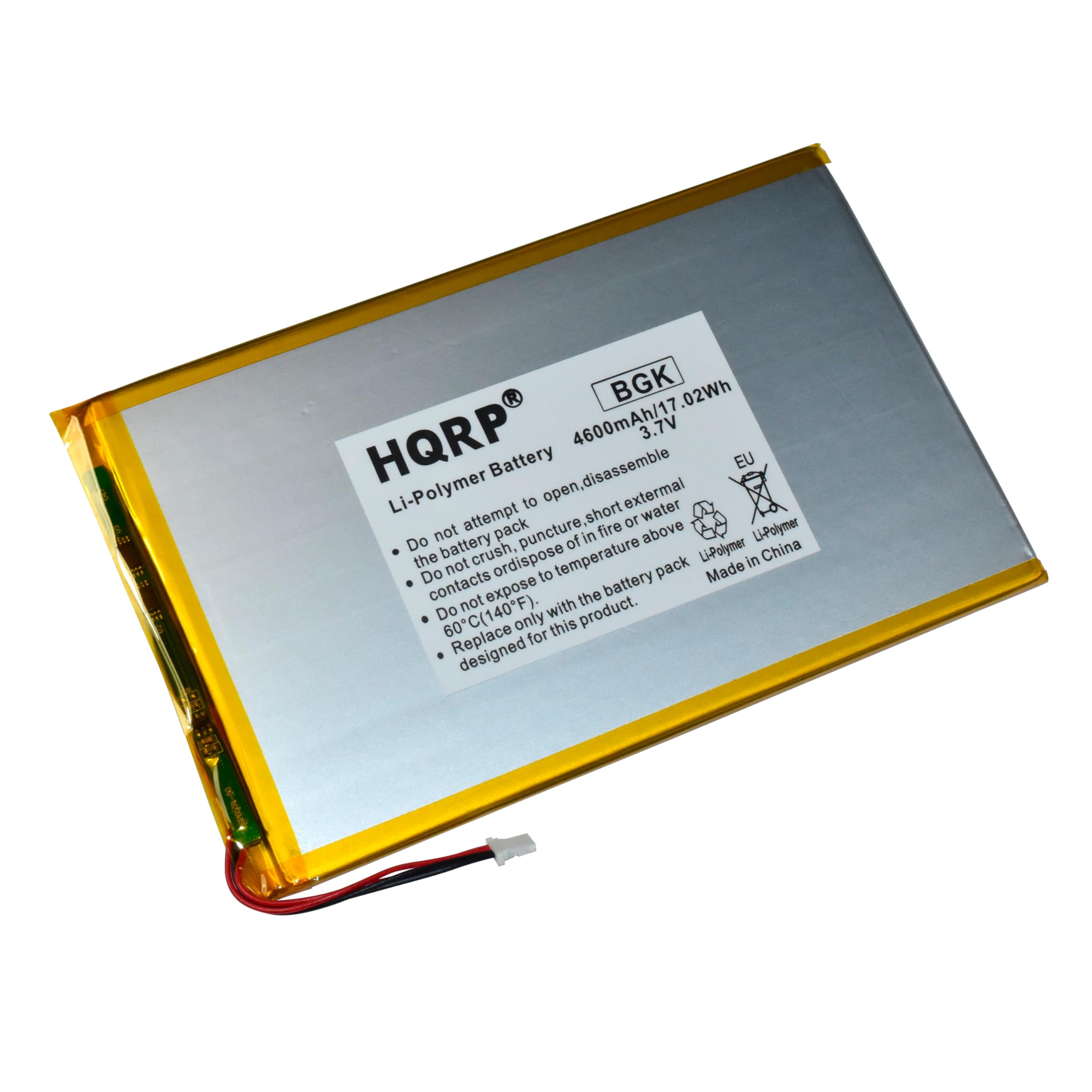 Hqrp Battery Compatible With Rca 10 Inch Viking Pro Rct6303W87 Rct6303W87Dk Rct6K03W13 Tablet Pt3090135 3.7V 4Ah 4600Mah