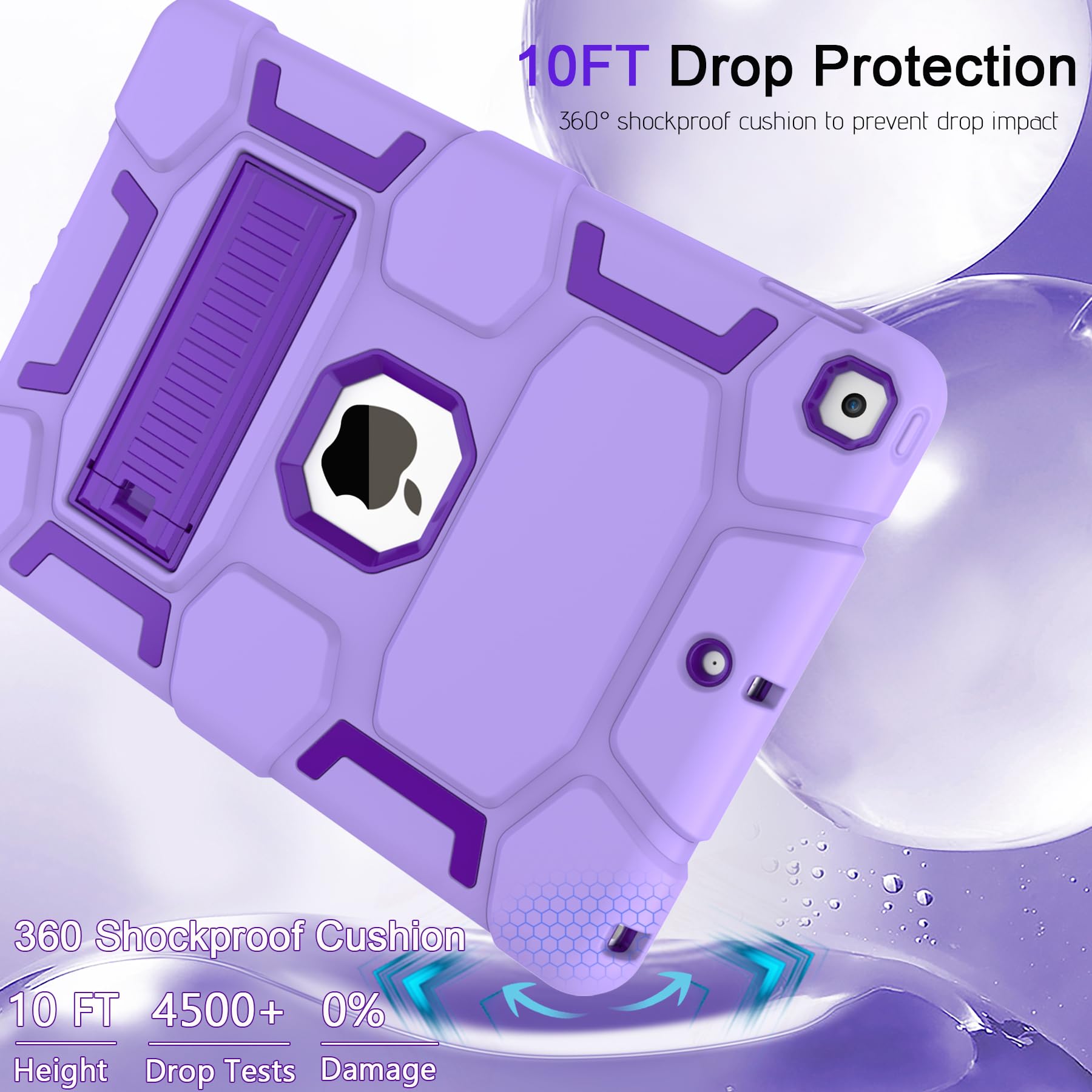 Ccmao Case For Ipad 9Th/8Th/7Th Generation (10.2 Inch) Complete Protection With Kickstand, Stylish Hybrid Three Layer Heavy Duty