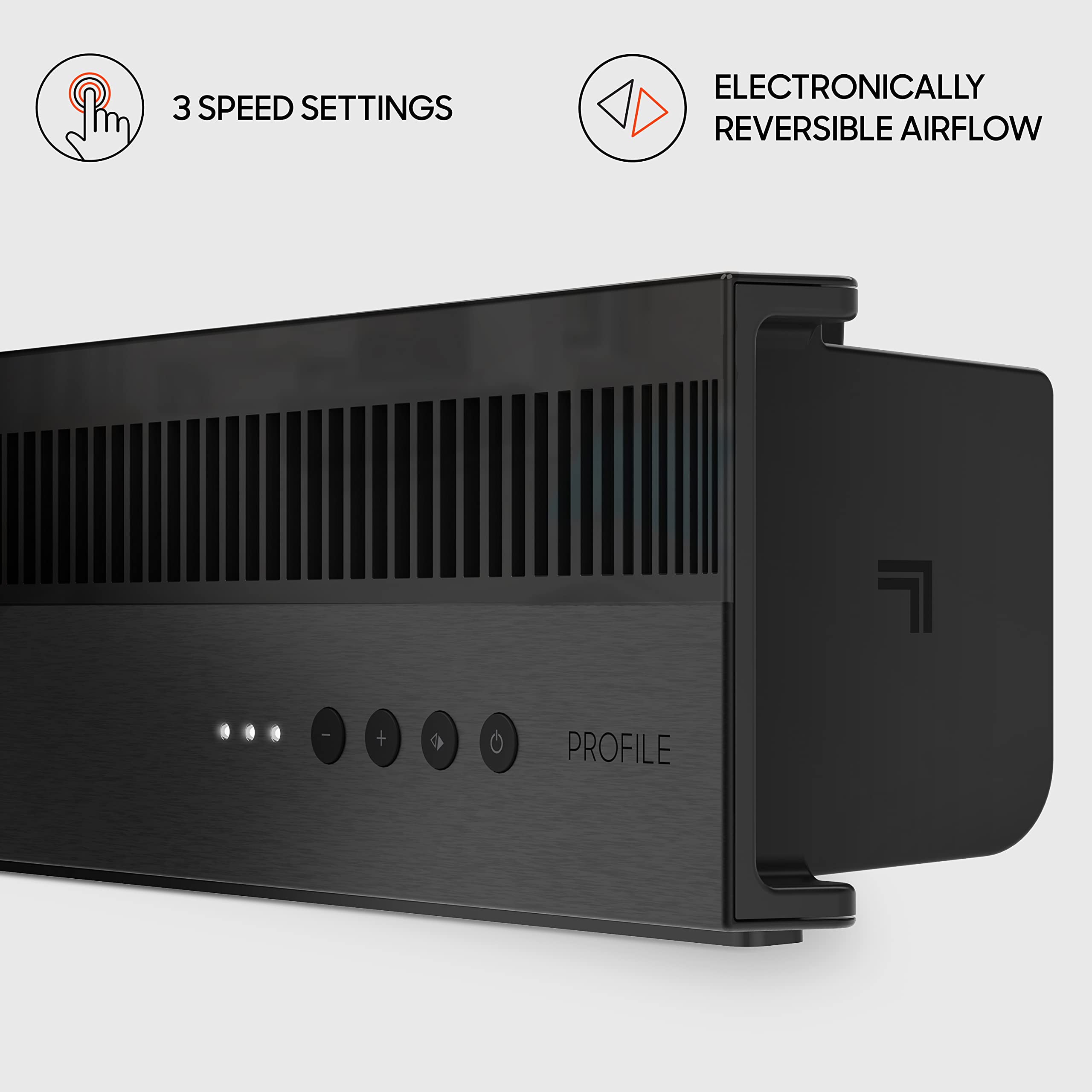 Sharper Image Profile Window Fan With 3 Speeds, Reversible Exhaust Mode, Weather Resistant, Black