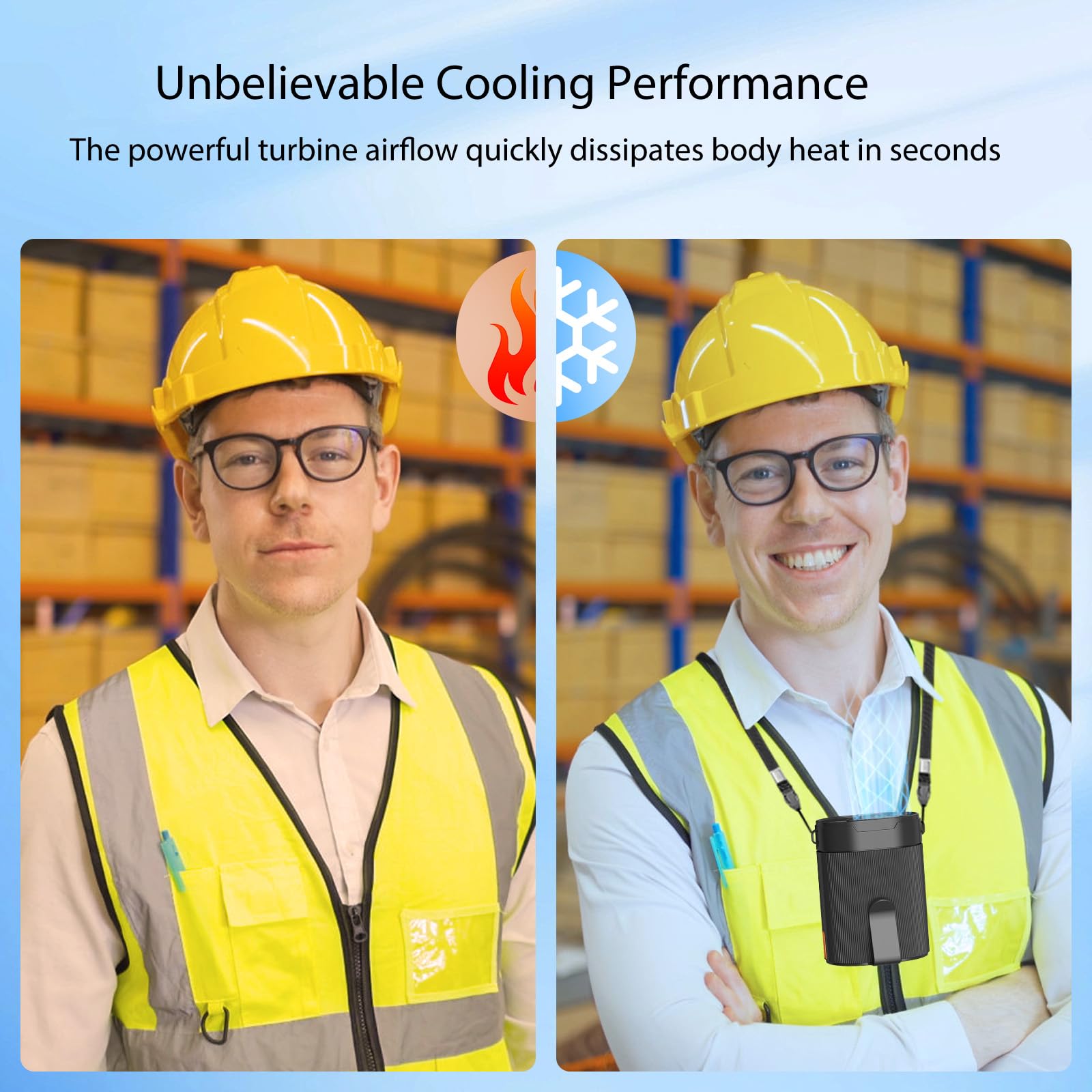 Rechargeable Waist Fan, Portable Fans With 25H Battery Life, 4 Speeds Adjustable Belt Fan Under Shirt, 6600 Rpm Turbo Personal D