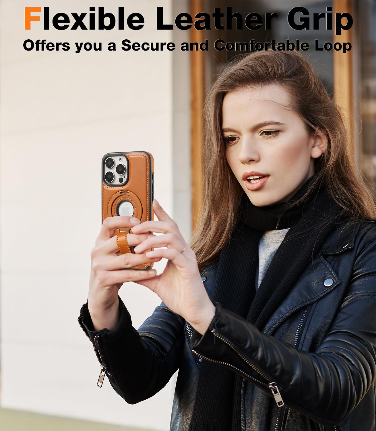 Butaiga Capture Grip Loop Magnetic Stand For Iphone 16 Pro Case With Screen Protector, Protective Iphone 16 Pro Case Leather, Co