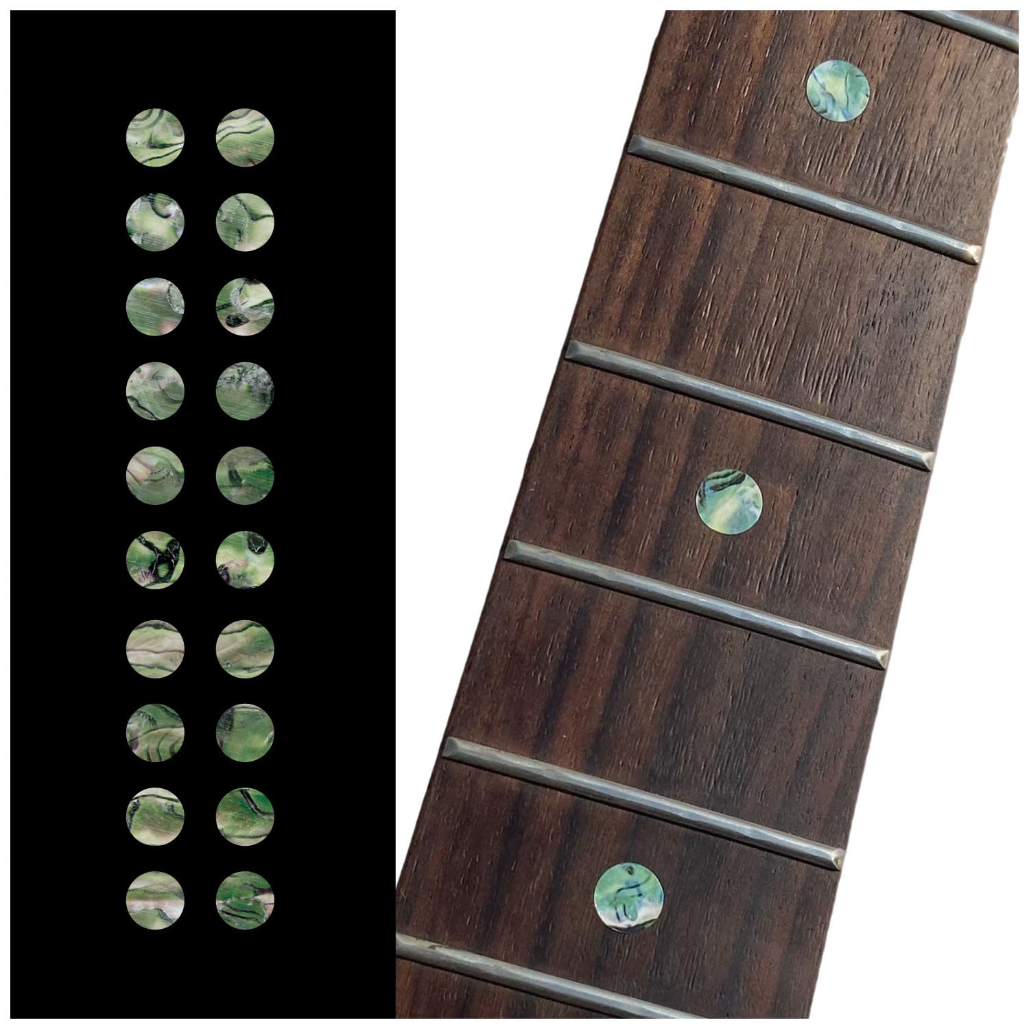 Inlaystickers 1/4''(6.35Mm) Dot Fret Markers   Abalone Green