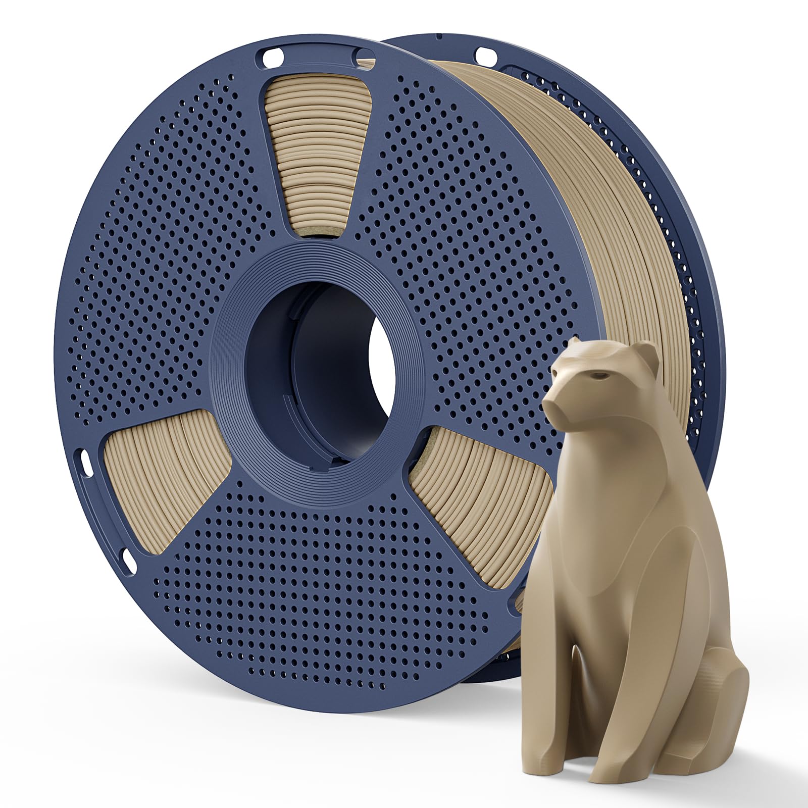 Matte PLA Filament 1.75mm Wood Brown Color, 1kg(2.2lbs) SUNLU 3D Printer Filament, Smooth Matte Finish, Less Brittle, Reduced La