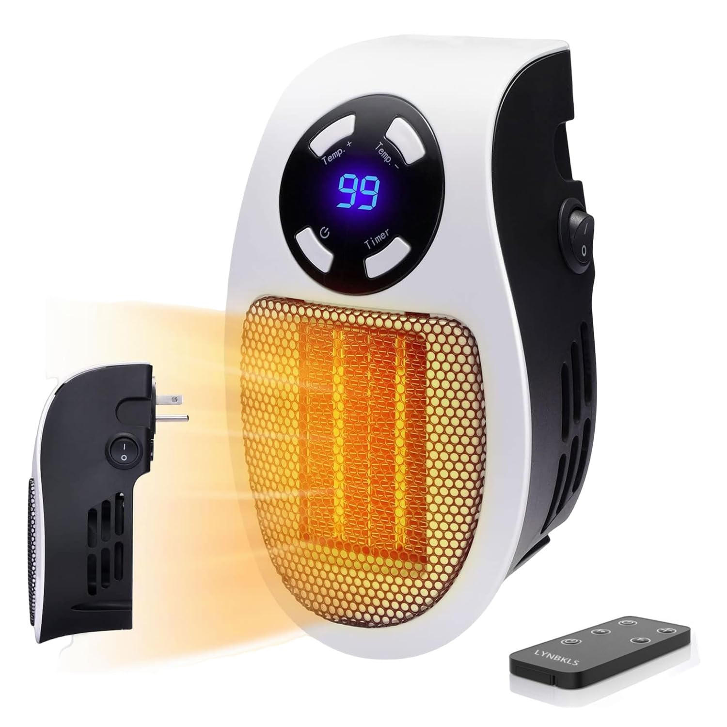 Upgrade Smart Plug In Wall Space Heater,450Wprogrammable Portable Electric Small Safe Heater,Adjustable Thermostat/Timer,Overhea