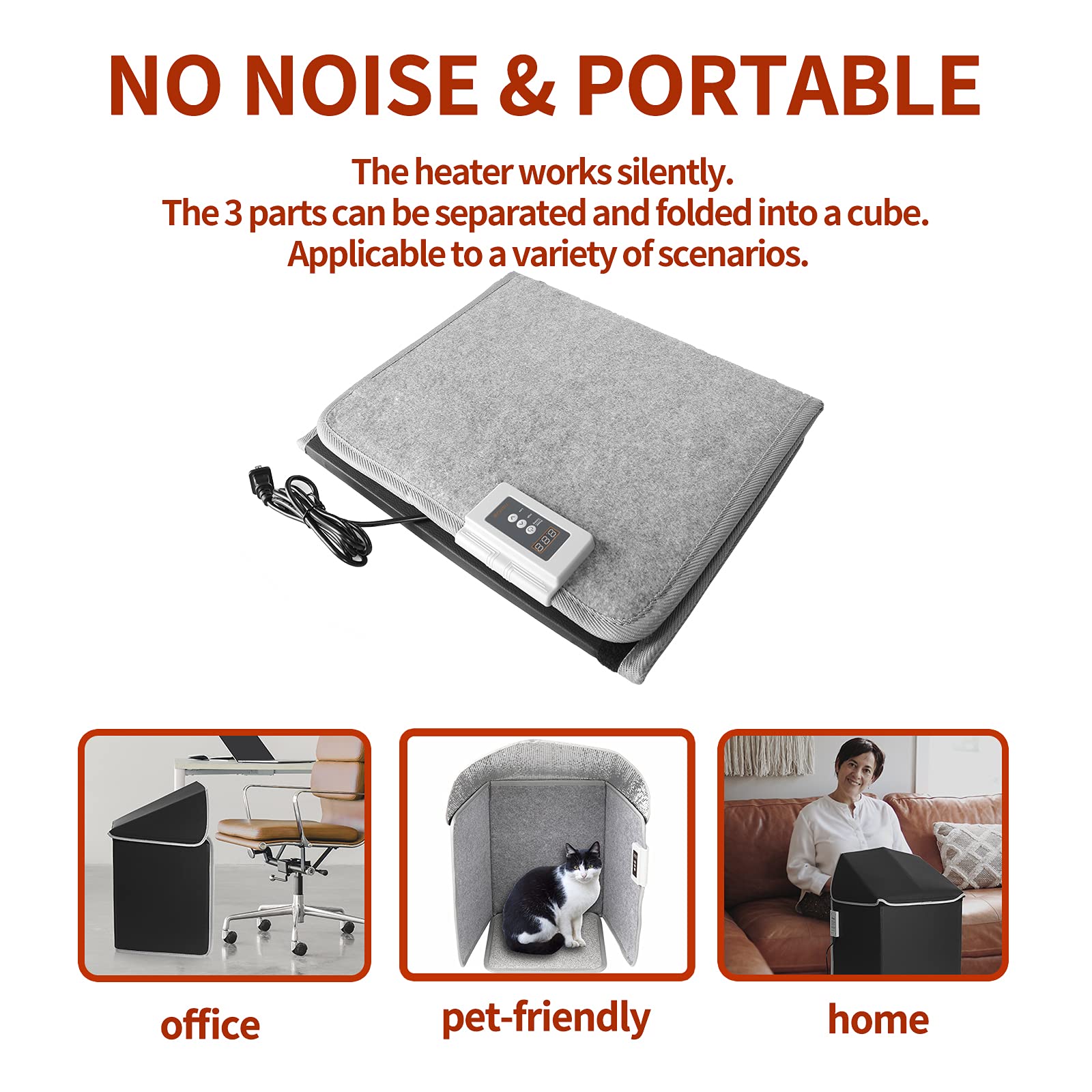 Maxcom Portable Electric Space Heater With Timer, Extra Warmth For Legs, Ankles, Feet   Foldable & Portable & Quiet Heating   Fo