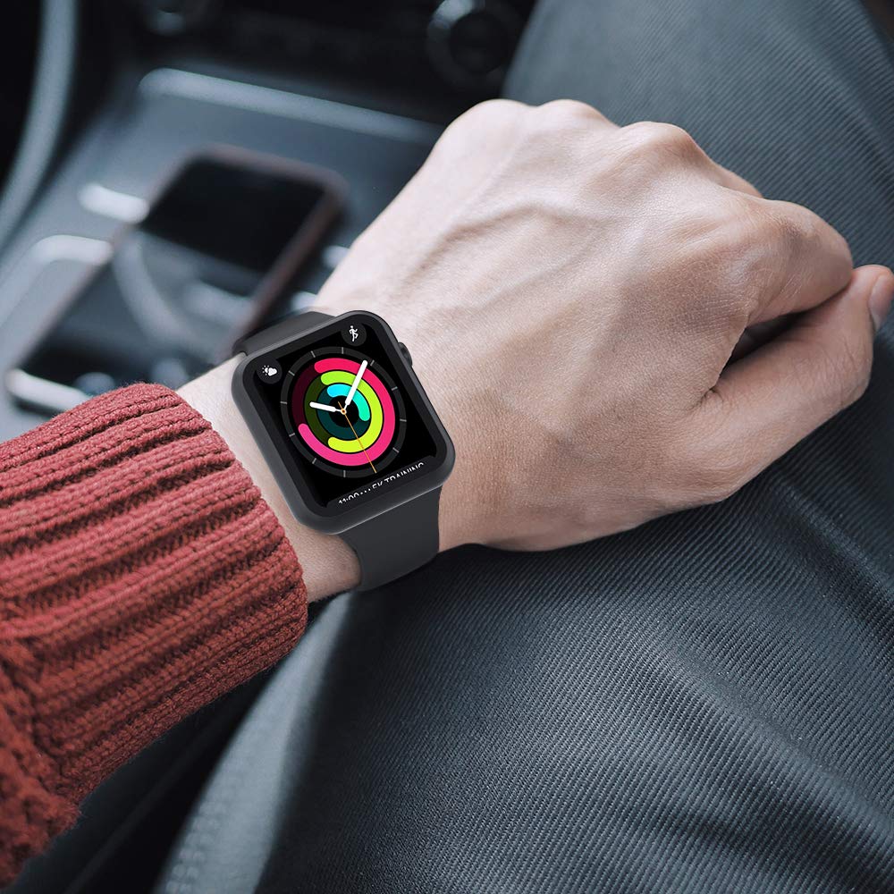 Simpeak 38Mm Case Compatible With Apple Watch 38Mm Series 3 Series 2 Series 1, Full Coverage And Slim Bumper Case Built-In Tempe