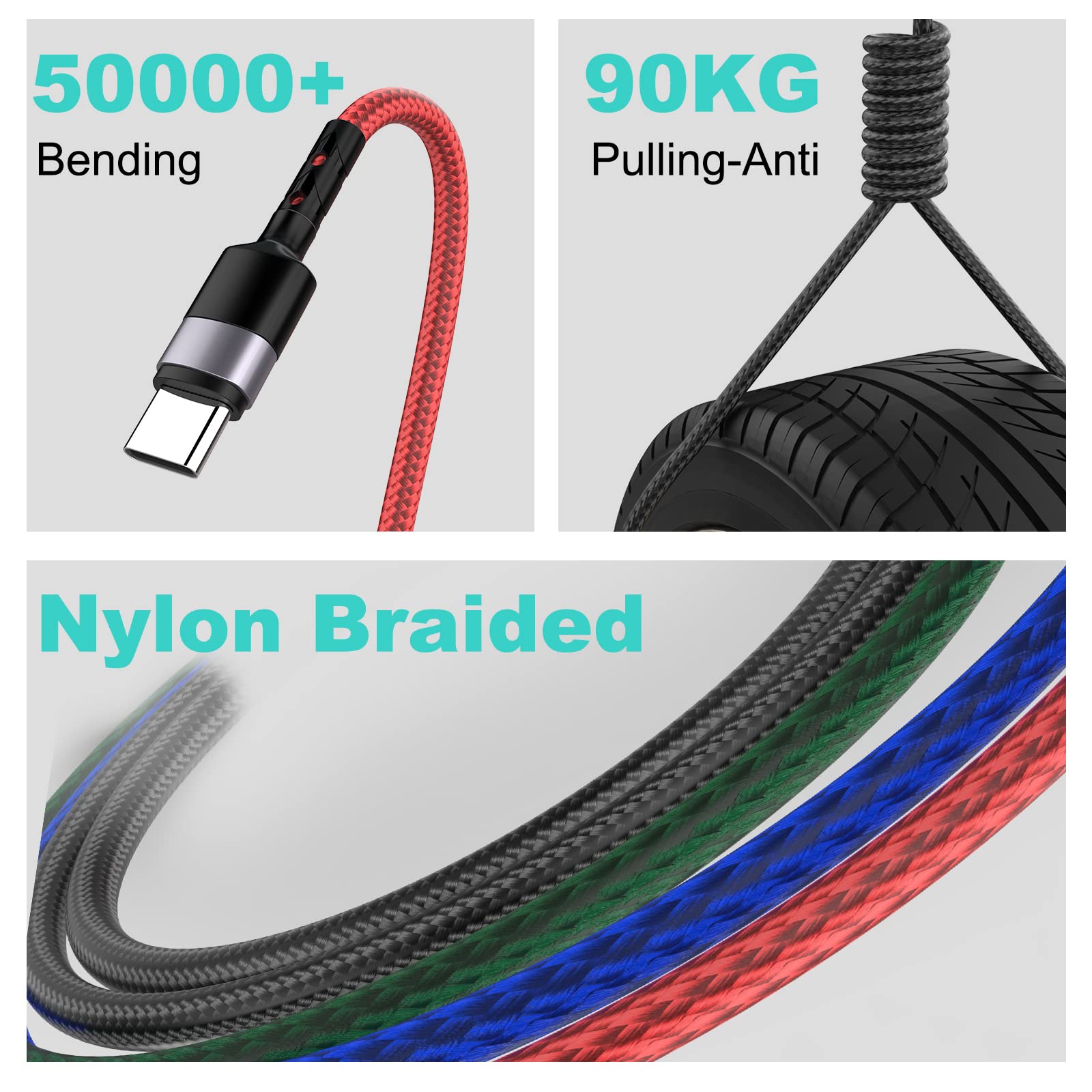 3M/10Ft 6 In 1 Multi Usb Universal Phone Charging Cable