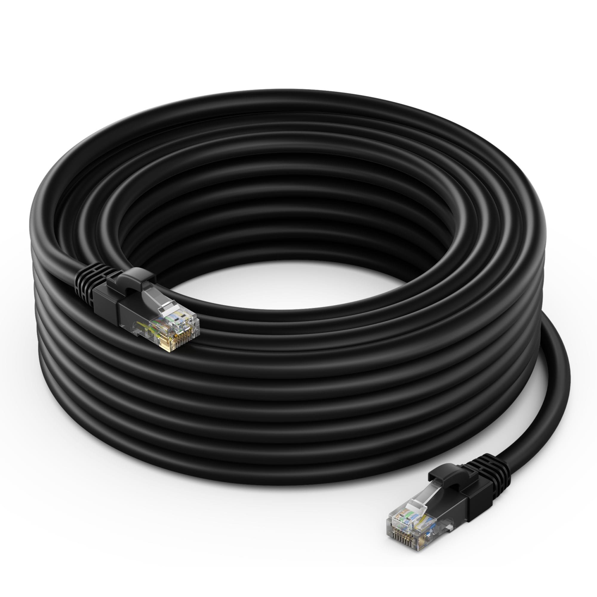 Maximm Cat 6 Ethernet Cable 25 Ft   High Speed Lan Cable, Internet Cable, Patch Cable, And Network Cable   Utp, 10Gbps, 550Mhz Ethernet Cord   Black