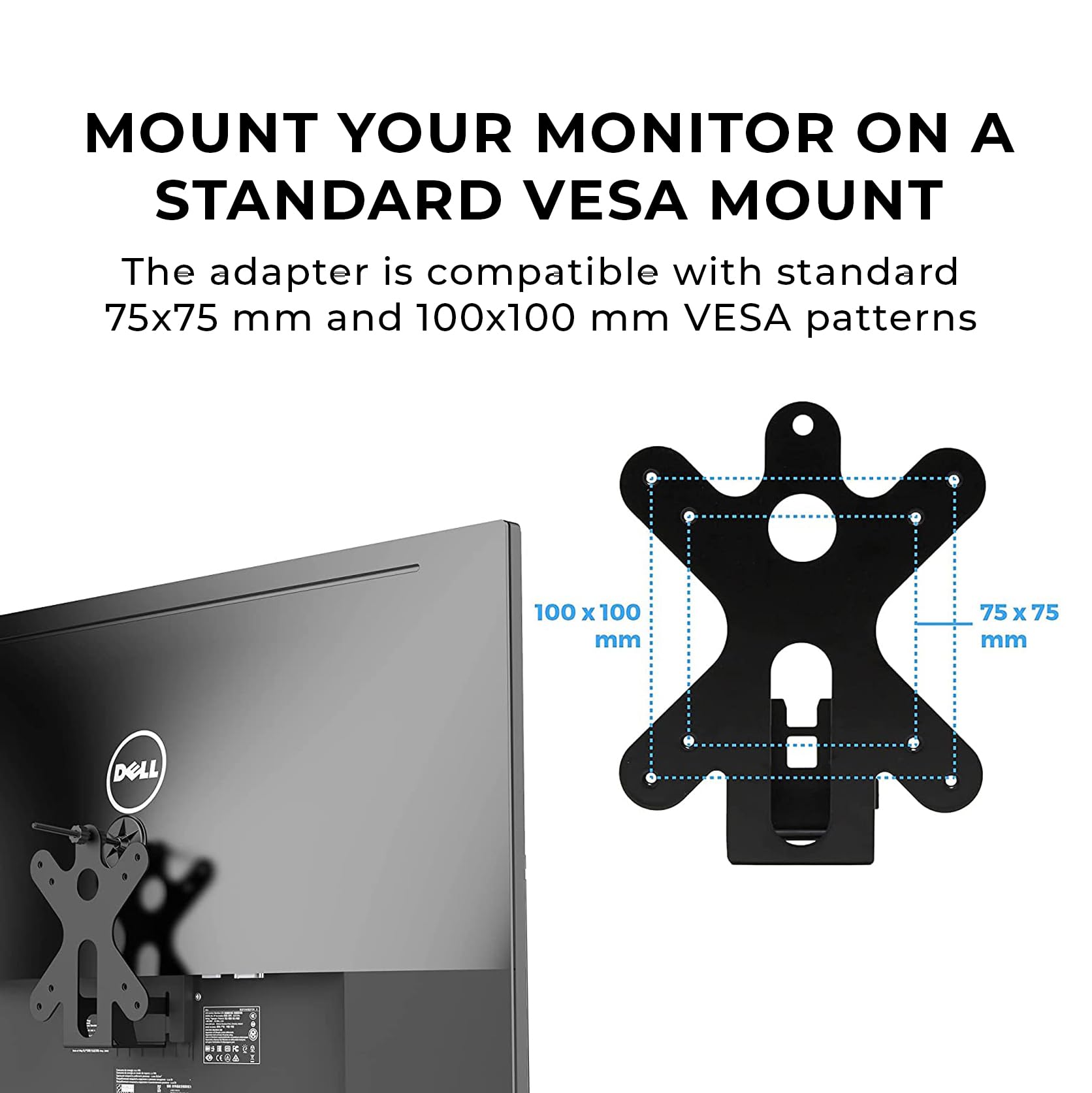 Humancentric Vesa Mount Adapter Compatible With Dell Monitors Se2416Hx, Se2717Hx, Se2717Hr, Se2717H, S2216M, S2216H, Se2716H, Se2216H, Se2417Hg, Se2416H, S2216H