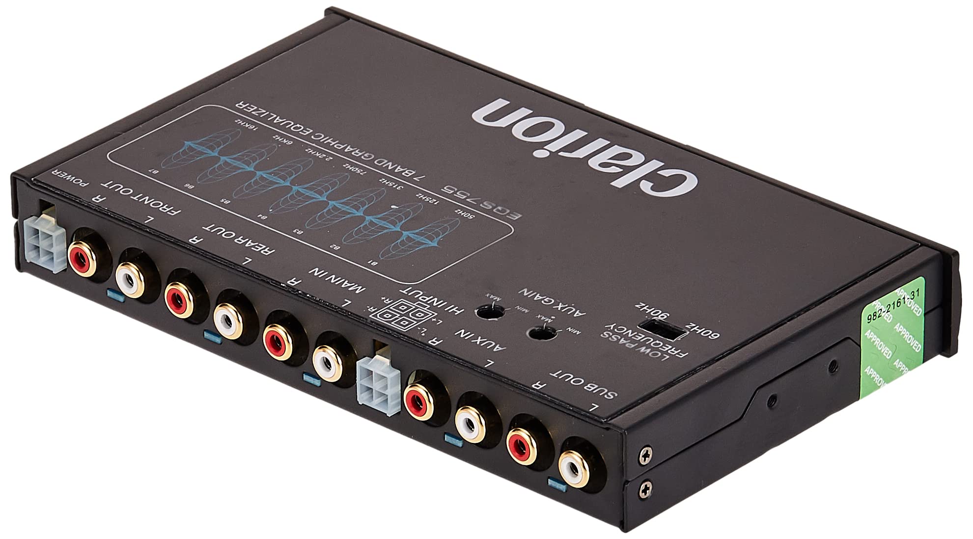 Clarion Eqs755 7 Band Car Audio Graphic Equalizer With Front 3.5Mm Auxiliary Input, Rear Rca Auxiliary Input And High Level Spea