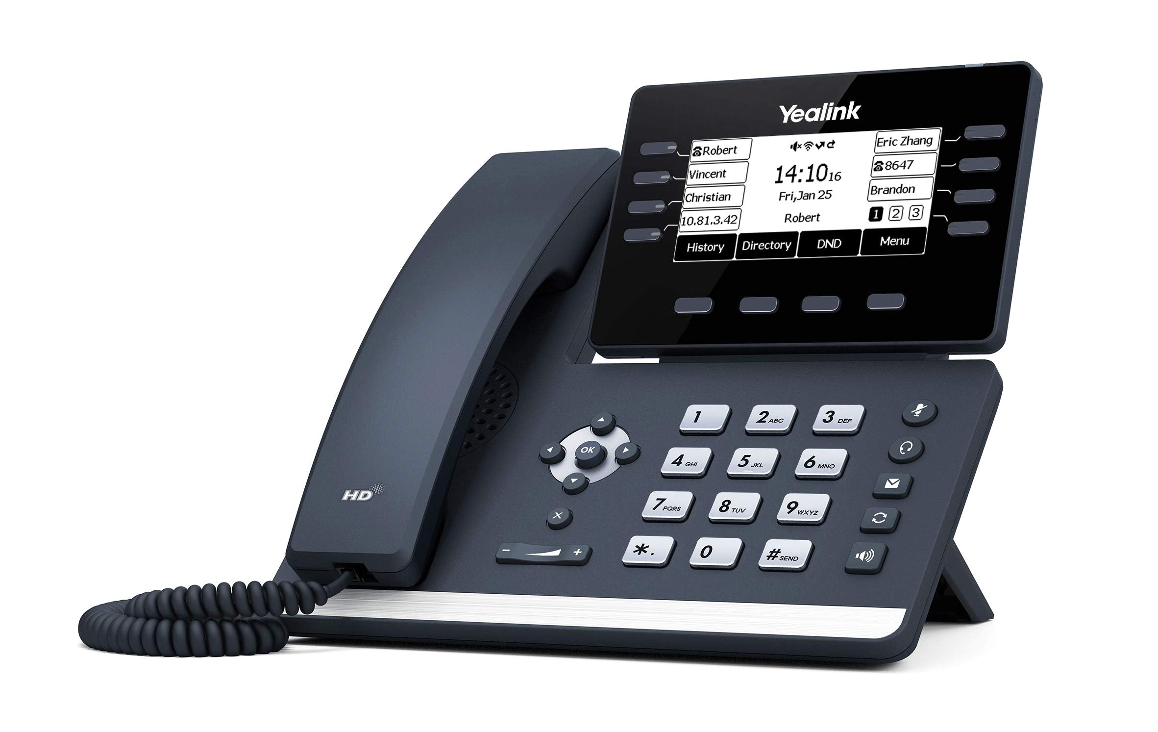 Yealink Sip-T53 Ip Phone, 12 Voip Accounts. 3.7-Inch Graphical Display. Usb 2.0, Dual-Port Gigabit Ethernet, 802.3Af Poe, Power