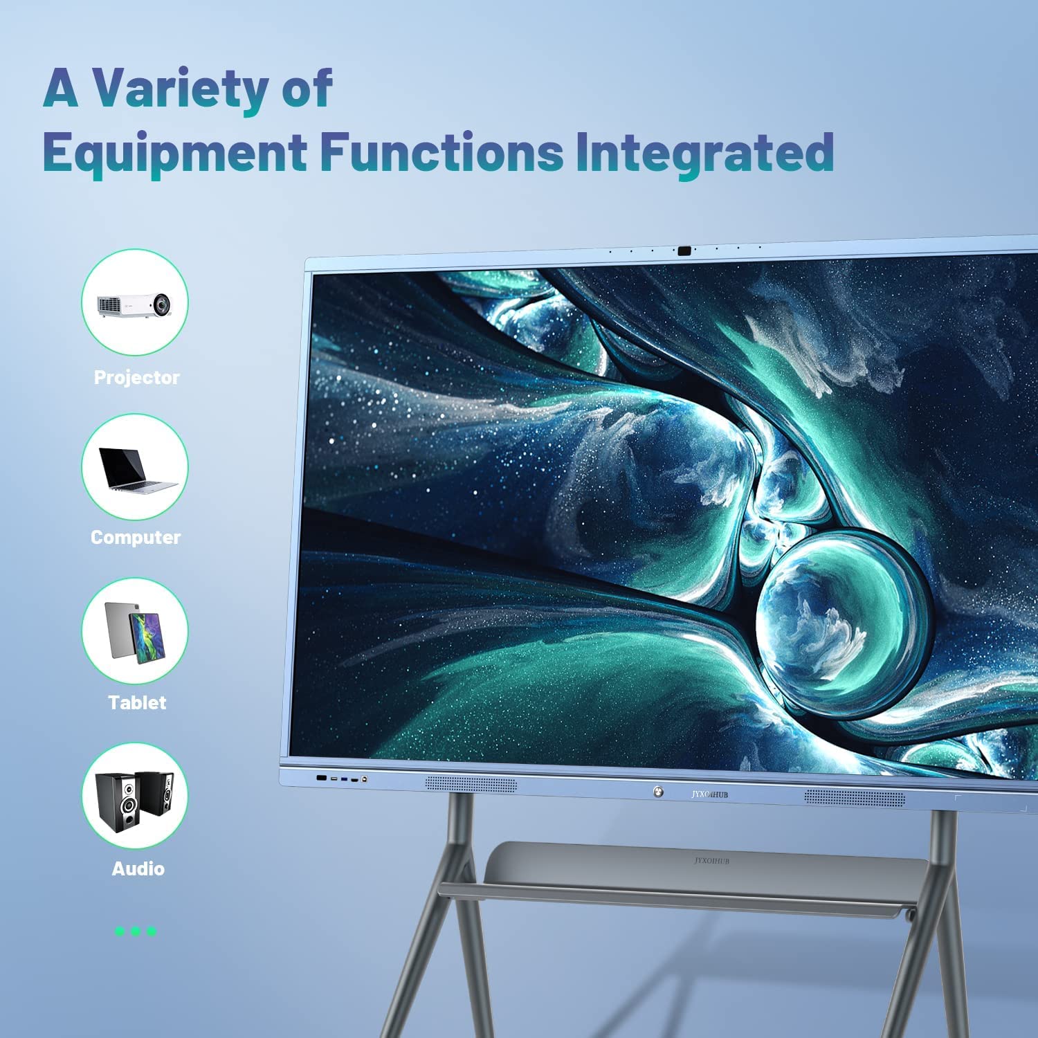 Jyxoihub Smart Board, 65 Inch All In One Interactive Whiteboard With 4K Uhd Touch Screen Flat Panel, Digital Electronic Whiteboa