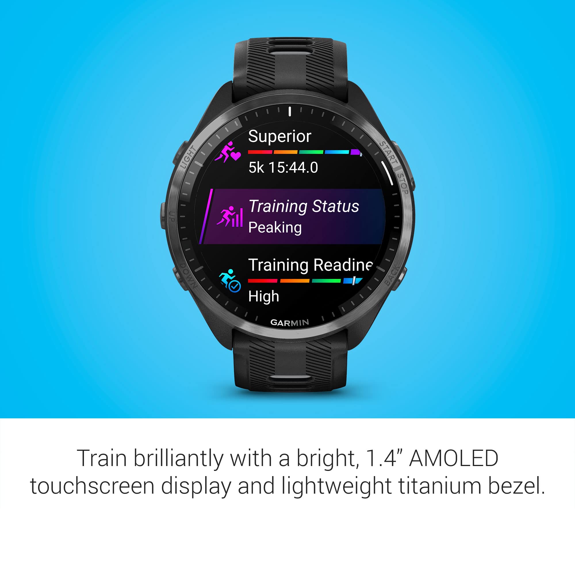 Garmin Forerunner 965 Running Smartwatch, Colorful Amoled Display, Training Metrics And Recovery Insights, Black And Powder Gray