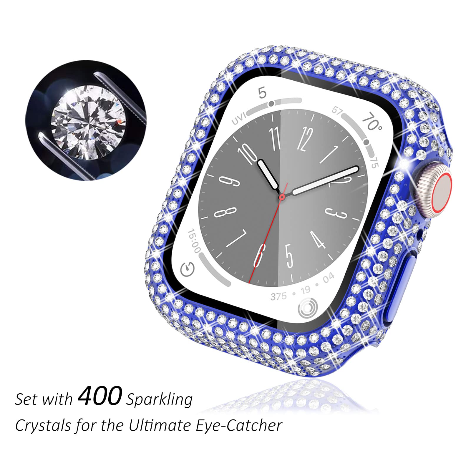 Surace Compatible With Apple Watch Case 44Mm, 300 Diamonds With Screen Protector For Apple Watch Series 6/5/4/3/2/1, Bling Case