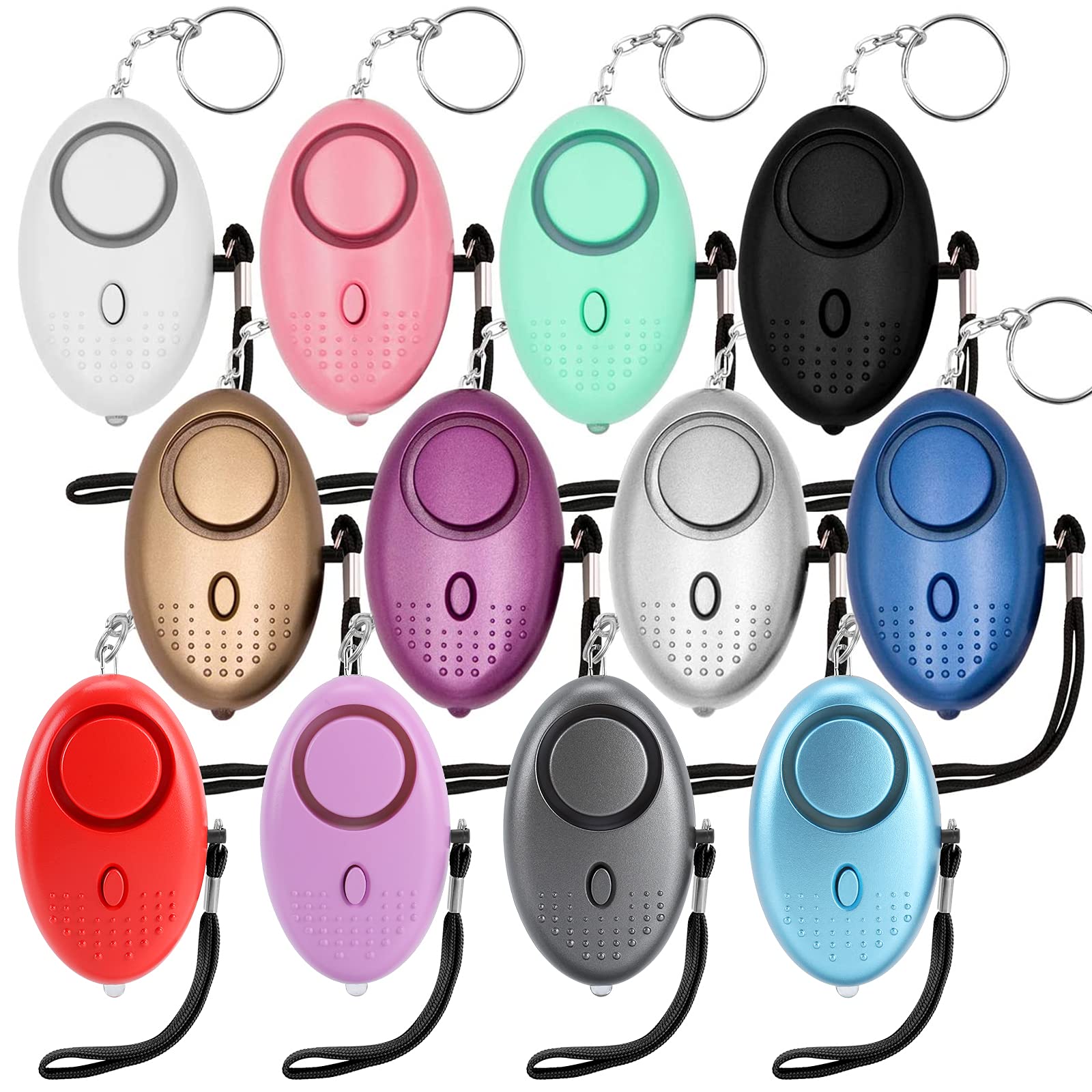 Safe Sound Personal Alarm, 12 Packs 140Db Personal Security Alarm Keychain With Led Lights, Emergency Safety Alarm For Women, Men, Children, Elderly