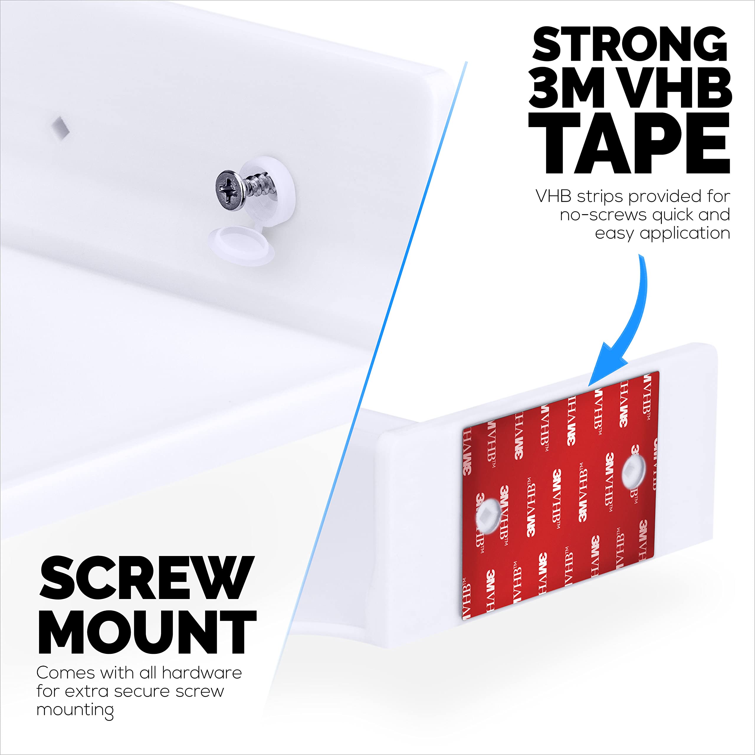 6.5'' Corner Shelf Mount For Speakers, Cameras, Baby Monitors, Plants, Books Electronics, Collectibles & More, Adhesive & Screw