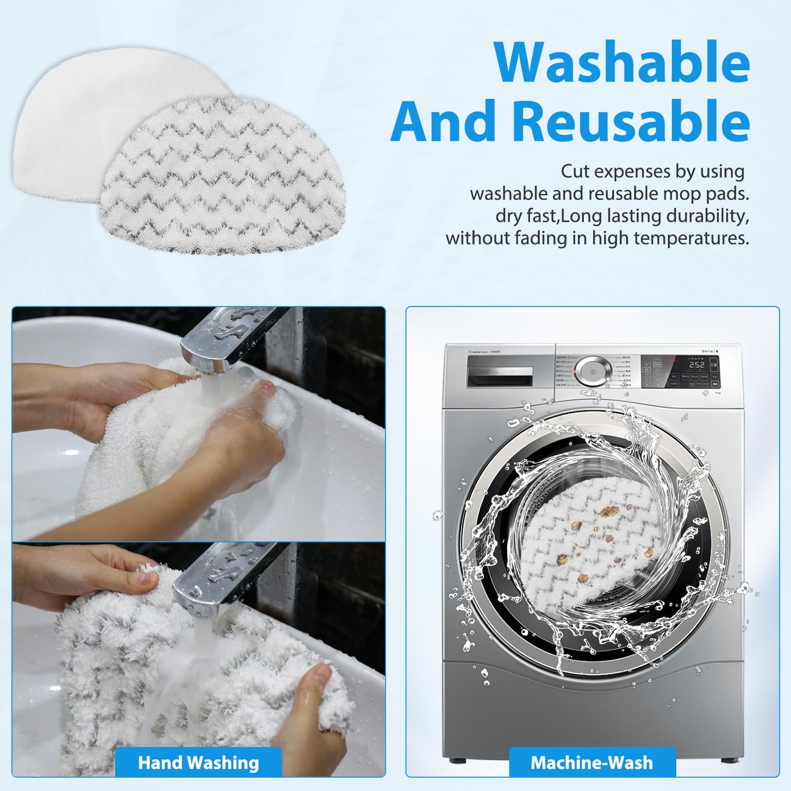 Extolife Microfiber Steam Mop Replacement Pads for Bissell PowerFresh 1940 1806 1544 2075 2685A Series - 10 Pack