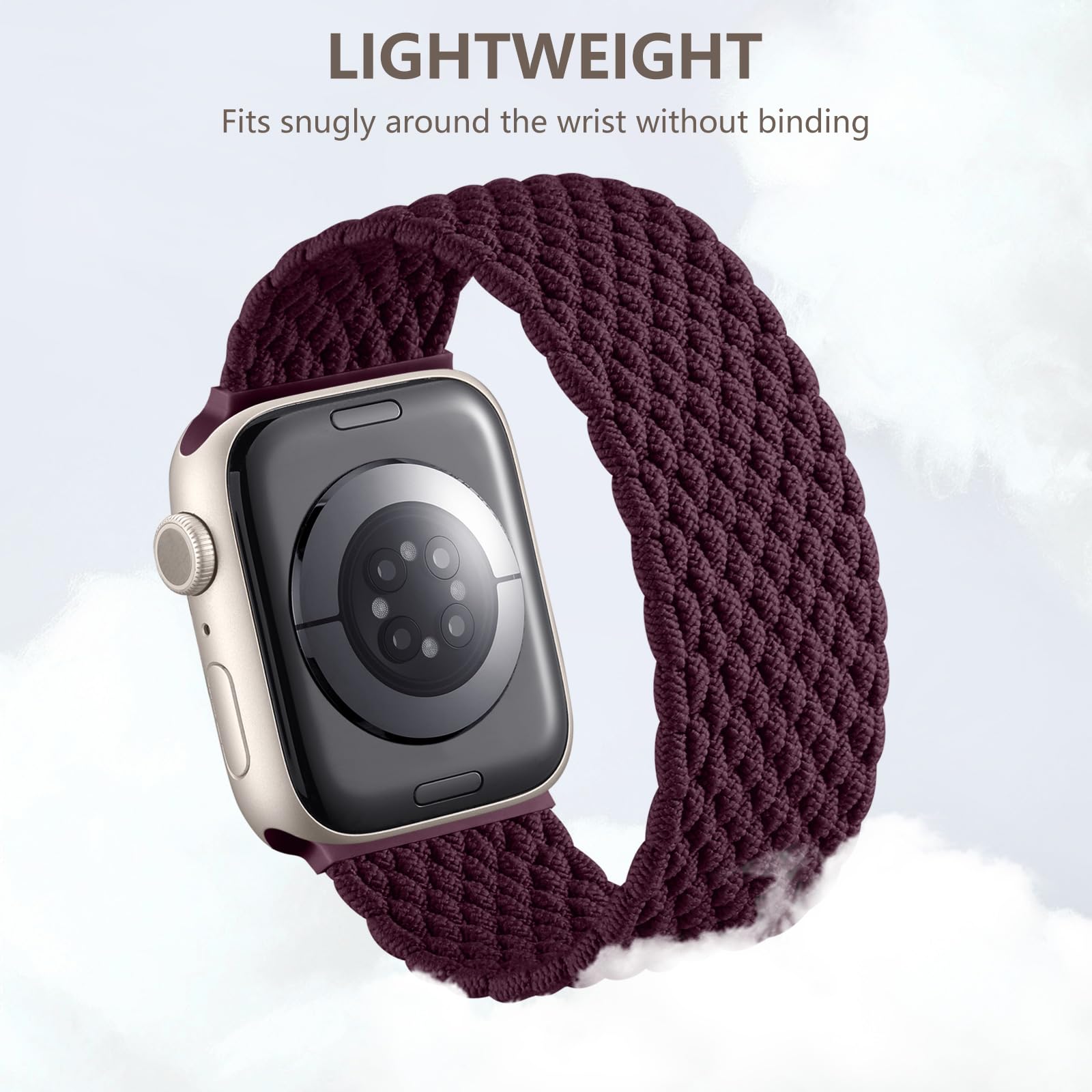 Zedoli Braided Solo Loop Compatible With Apple Watch Band 38Mm 40Mm 41Mm 42Mm 44Mm 45Mm 46Mm 49Mm For Women Men,Stretchy Nylon S