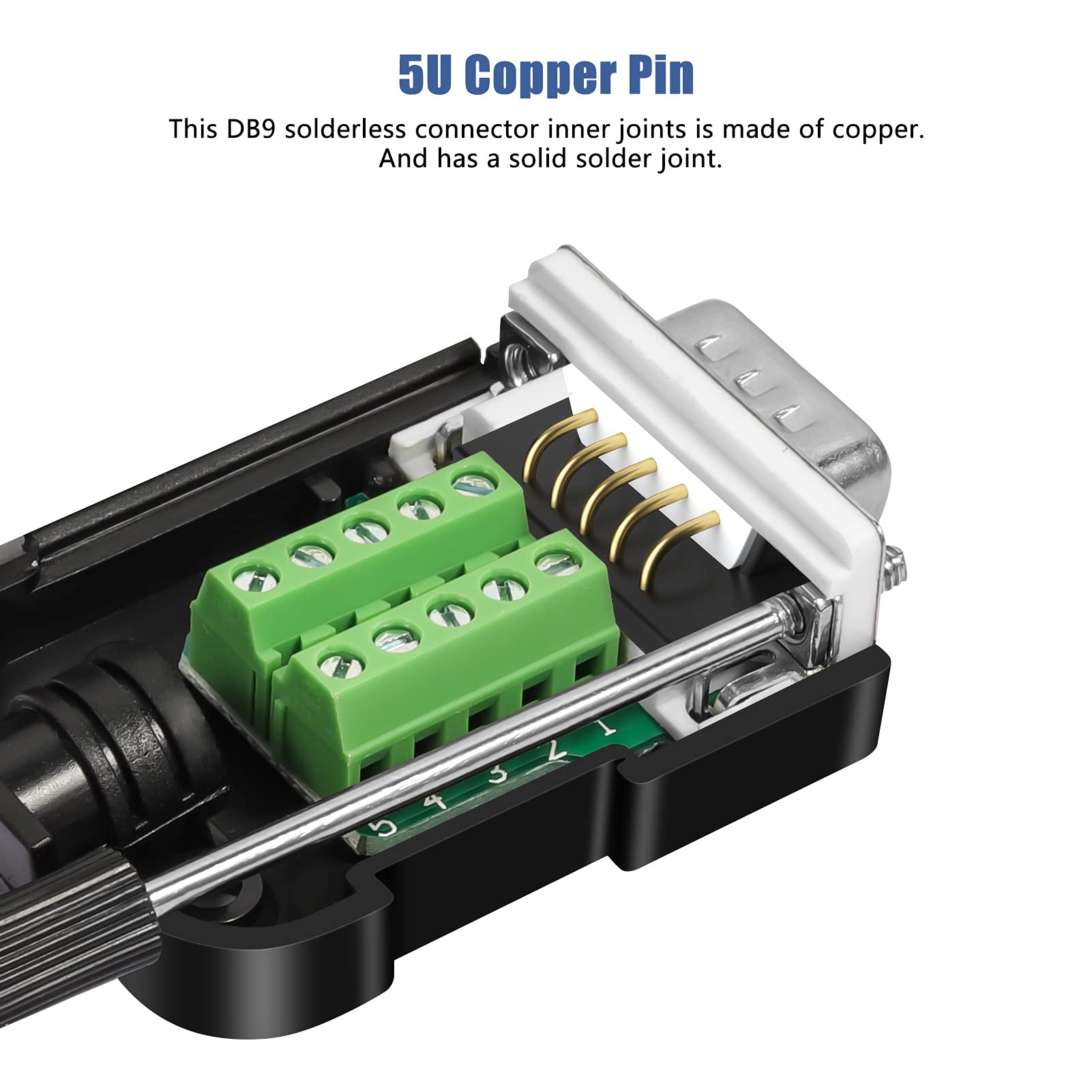 Dbilida Db9 Solderless Connector 4Male, Db9 Breakout Connector Rs232 D Sub Serial To 9Pin Port Terminal With Case