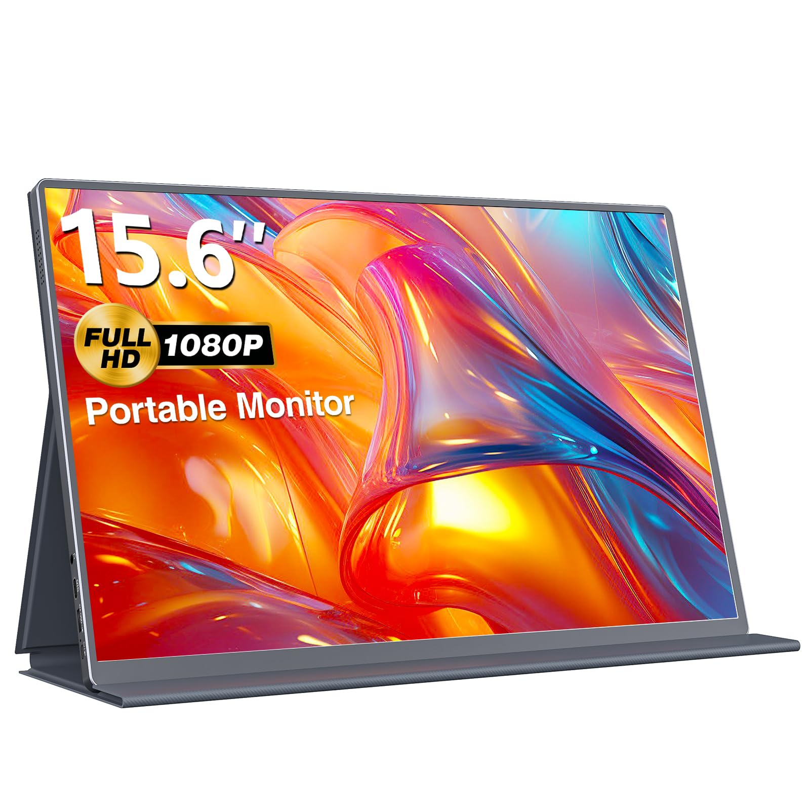 Upperizon Portable Monitor 15.6 Inch Fhd 1080P Hdr Ips Travel Monitor With Speakers Hdmi Dual Usb C Portable Screen For Macbook