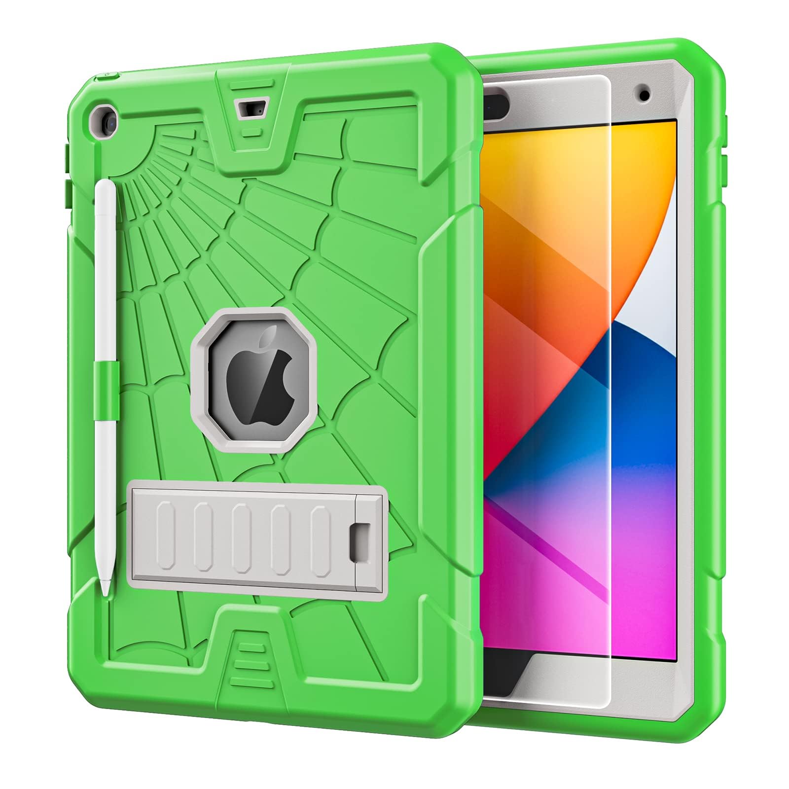 Tsqqst Ipad Case 10.2 Inch 9Th Generation 2021 With Glass Screen Protector | Ipad 9Th Gen Case For Kids Boys With Stand Pencil H