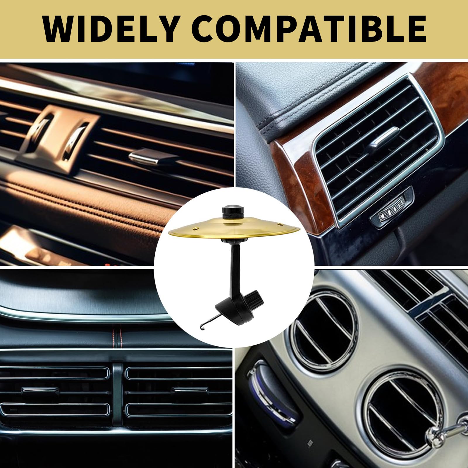 Car Cymbal Air Vent, Car Crash Cymbal, Drum Cymbal, Ingenious Design, Suitable For Various Car Air Vents, For Music Lovers, Gold