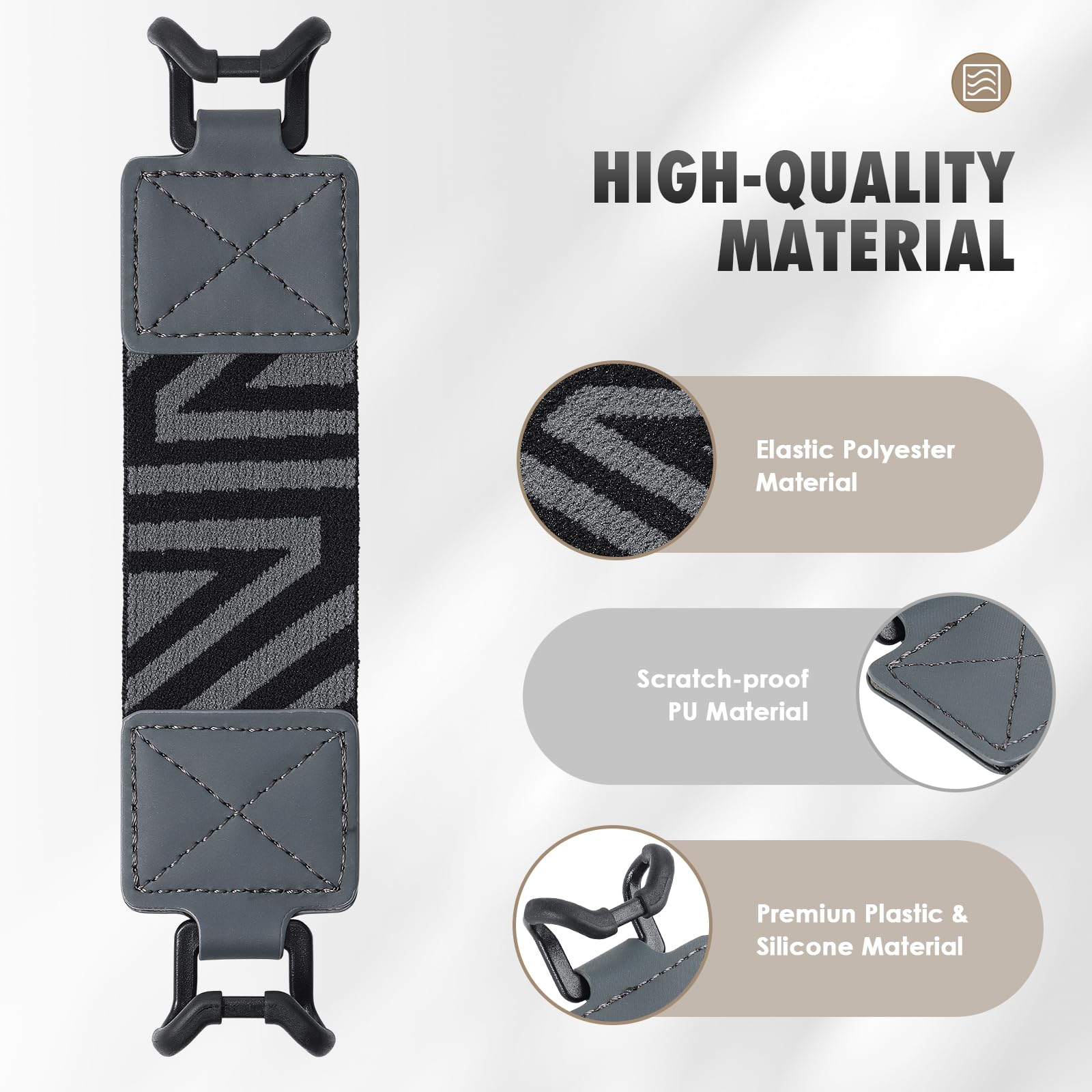 MoKo Security Hand Strap for 9 11 Inch Tablet, iPad/iPad Pro/iPad Air/Kindle Fire HD/Samsung, High Elasticity Versatile Hand Strap Lightweight Finger Grip Holder, Space Gray