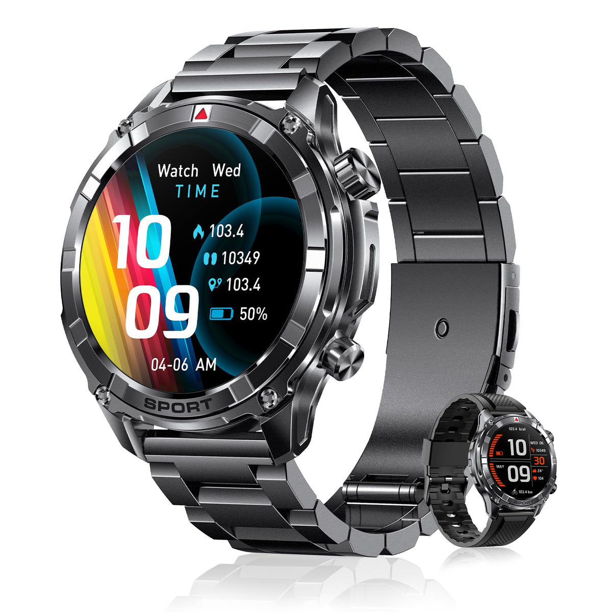Ynwinste Smart Watches For Men With Bluetooth&Flashlight,1.52'' Ip68 Waterpro Men'S Smart Watch,500Mah 100+ Sport Modes With Hea