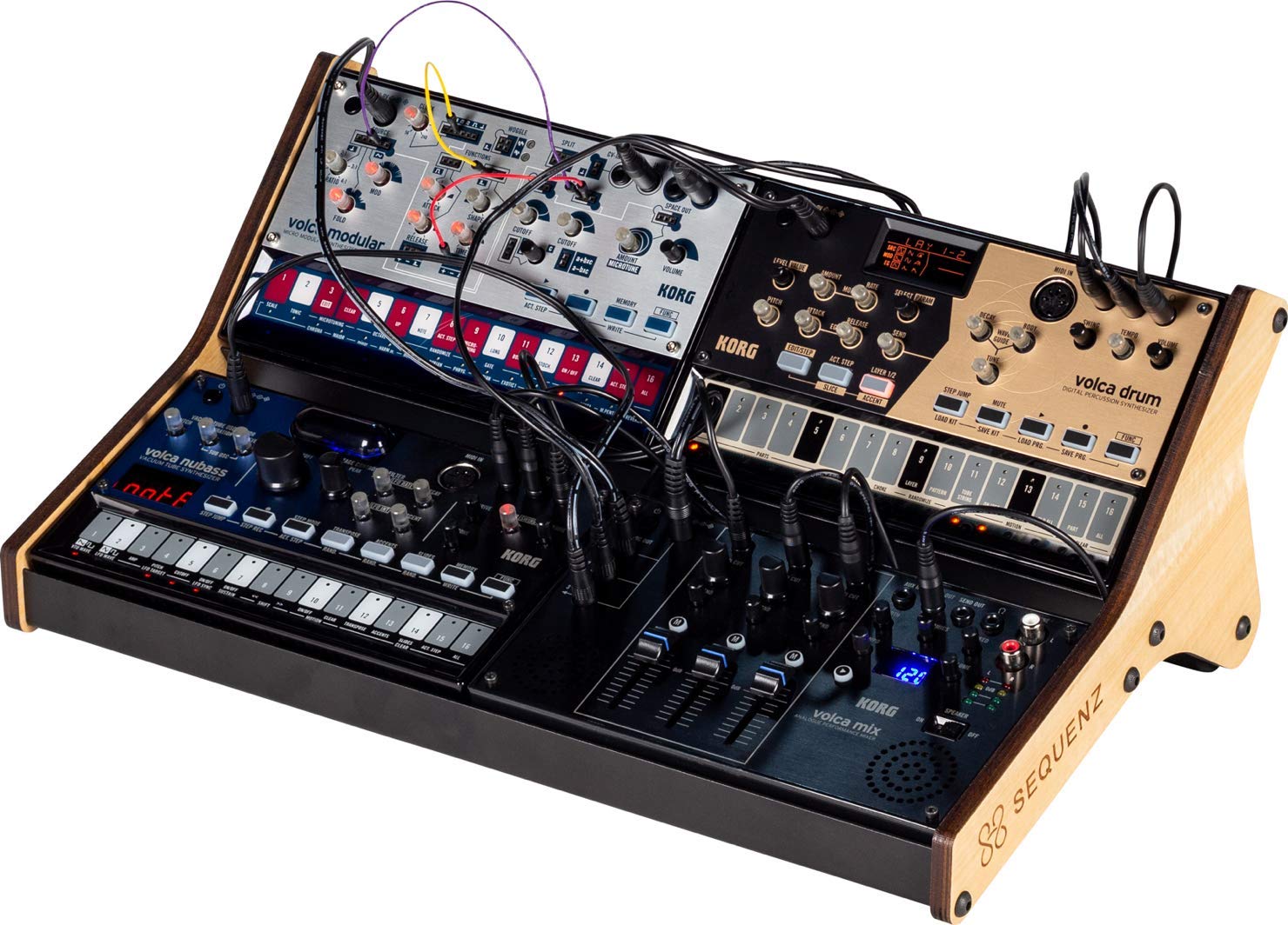 Korg Volca Stand, Wood Panels With Aluminum Frame (Volcarack 2X2)