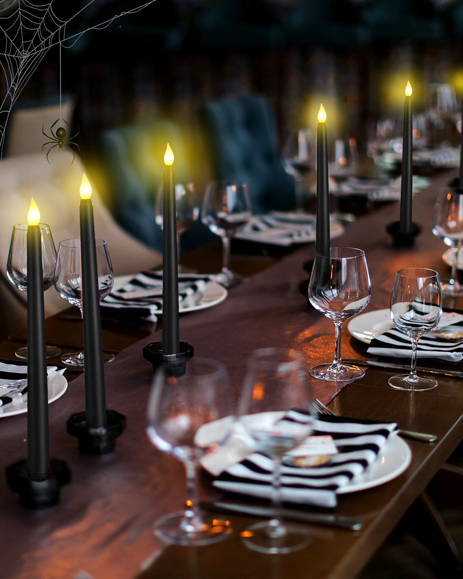 Funtery 48 Pcs Flameless Led Taper Candles 11 Inch Battery Operated Flickering Candles Bulk For Christmas Church Wedding Party(B