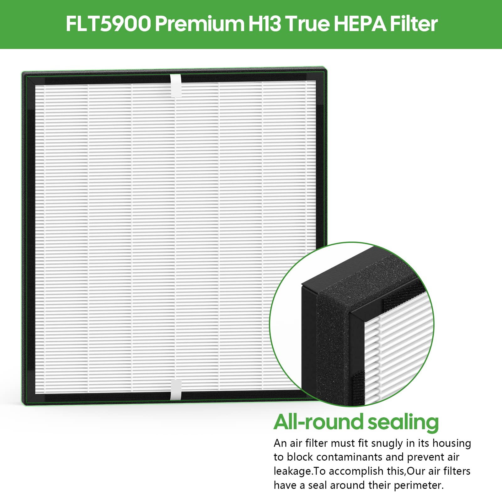 3 Pack Flt5900 True Hepa Replacement Filter J And Uv C Replacement Bulb Compatible With Purifier Ac5900Wca And Ac5900Wdlx