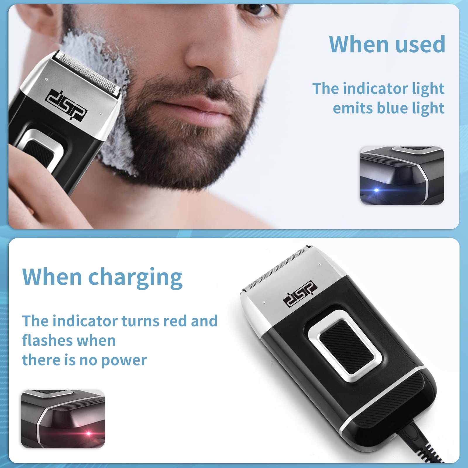 Dsp Bald Head Shaver For Men Bald Shaver For Men Waterproof Razor For Shaving Electric Cordless Rechargeable Black