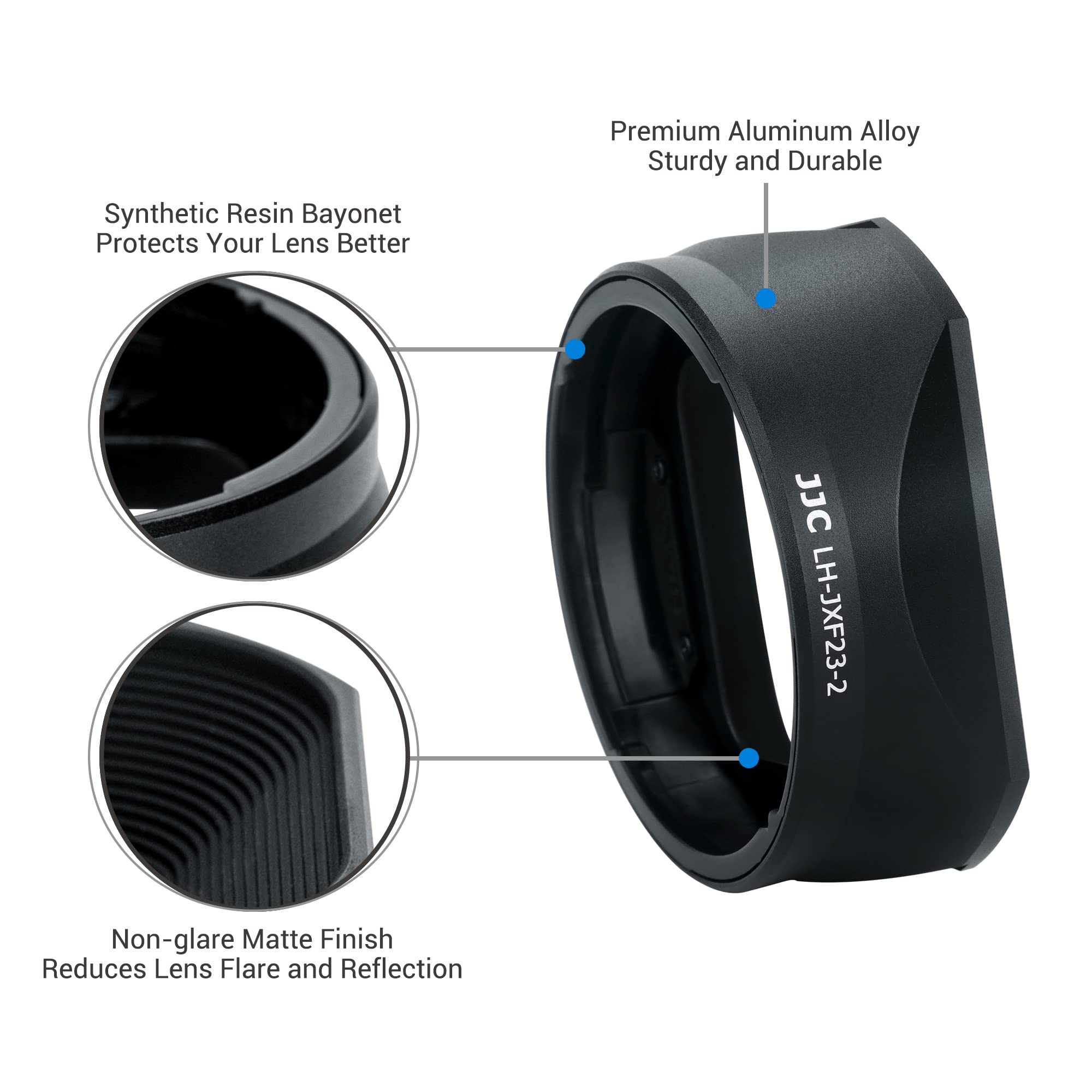 Jjc Metal Square Lens Hood For Fujifilm Fuji Fujinon Xf 23Mm F1.4 R Lm Wr & Xf 33Mm F1.4 R Lm Wr Lens Replaces Fuji Lh Xf23 Ii/L