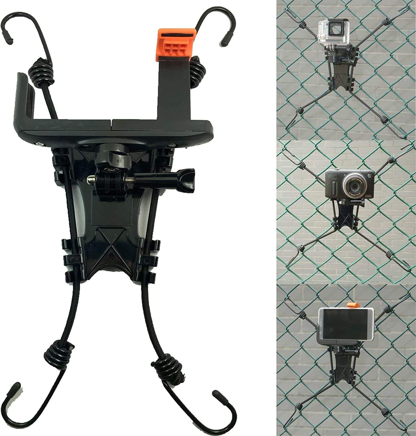 Pmsanzay Fence Mount Holder For Cameras And Smartphones   Black