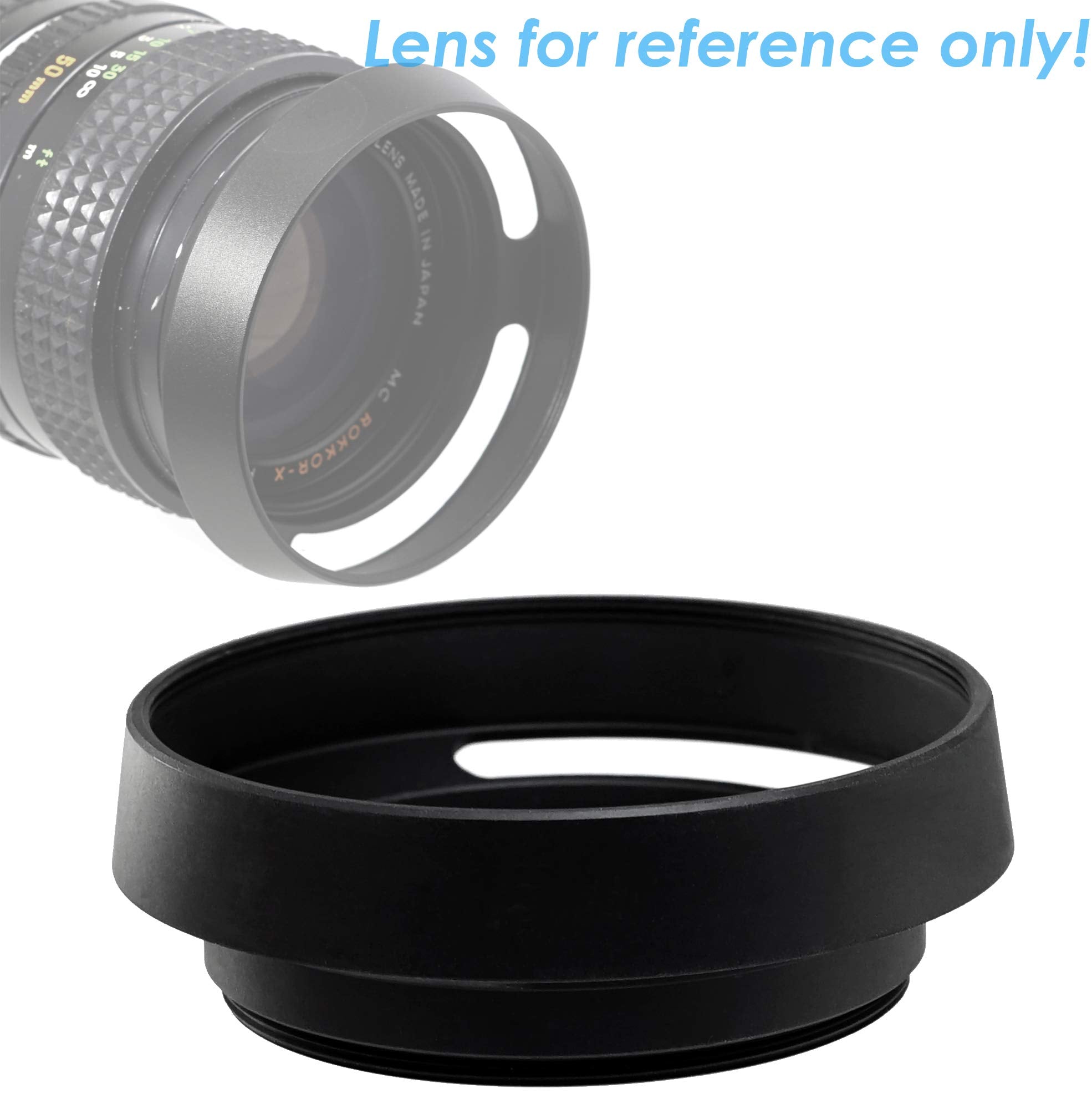 Fotasy 52Mm Metal Curved Lens Hood, 52Mm Vented Hood, 52Mm Lens Hood For Fuji Leica Leitz Panasonic Olympus Panasonic Sony Lens,