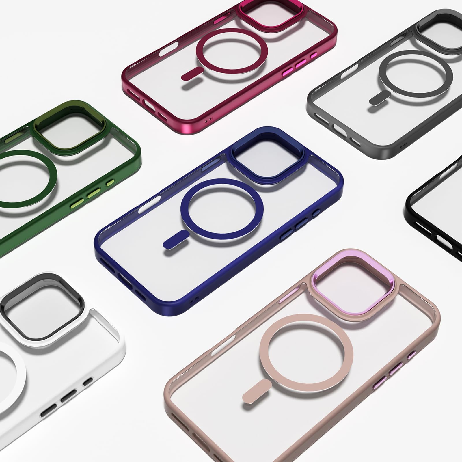 2024 Magnetic For Iphone 16 Case [Anti Yellowing] [Military Grade Protection] Shockproof Clear Hard Back Slim Case   Pink