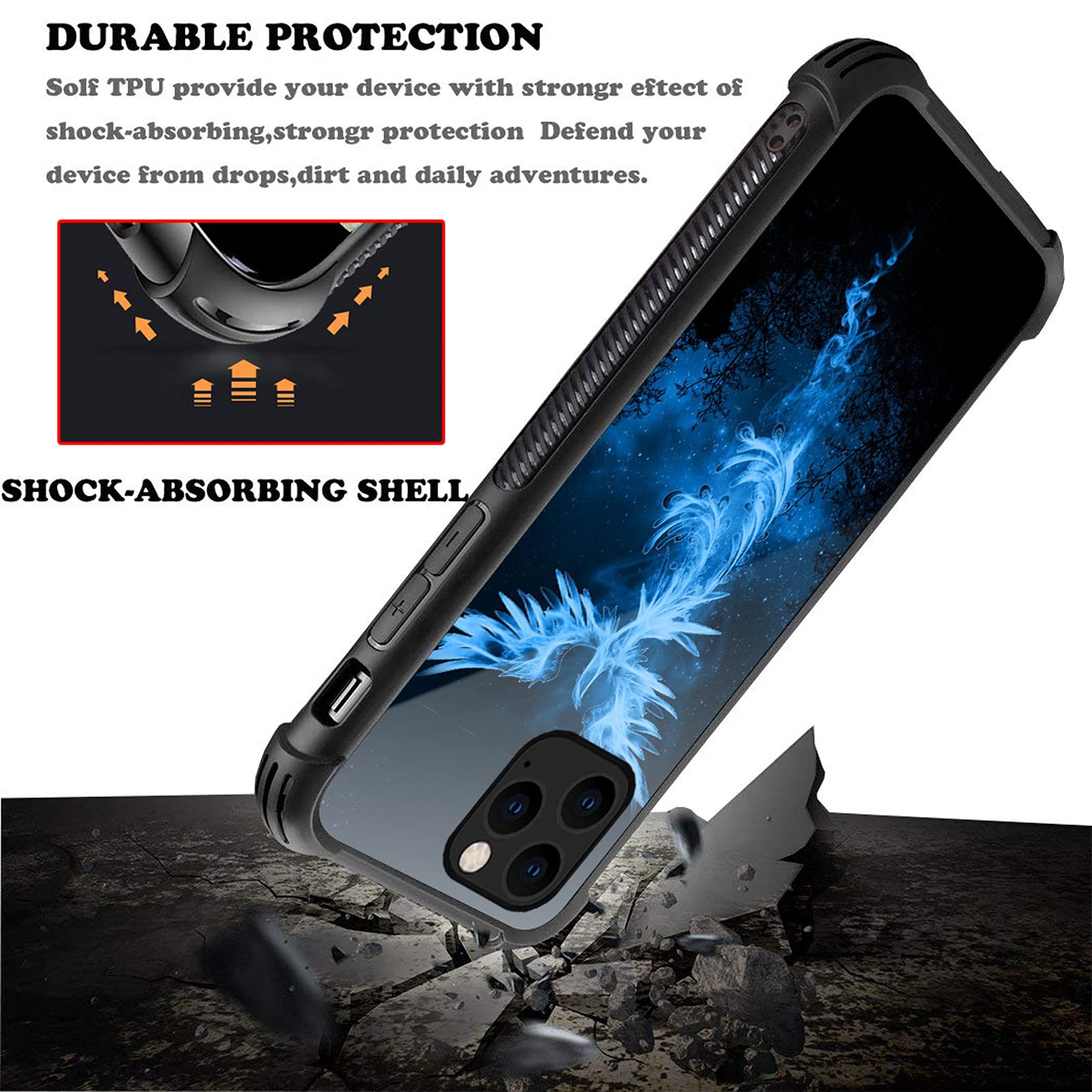 CARLOCA iPhone 13 Pro Max Phone Case Phoenix Graphic Shockproof Polycarbonate
